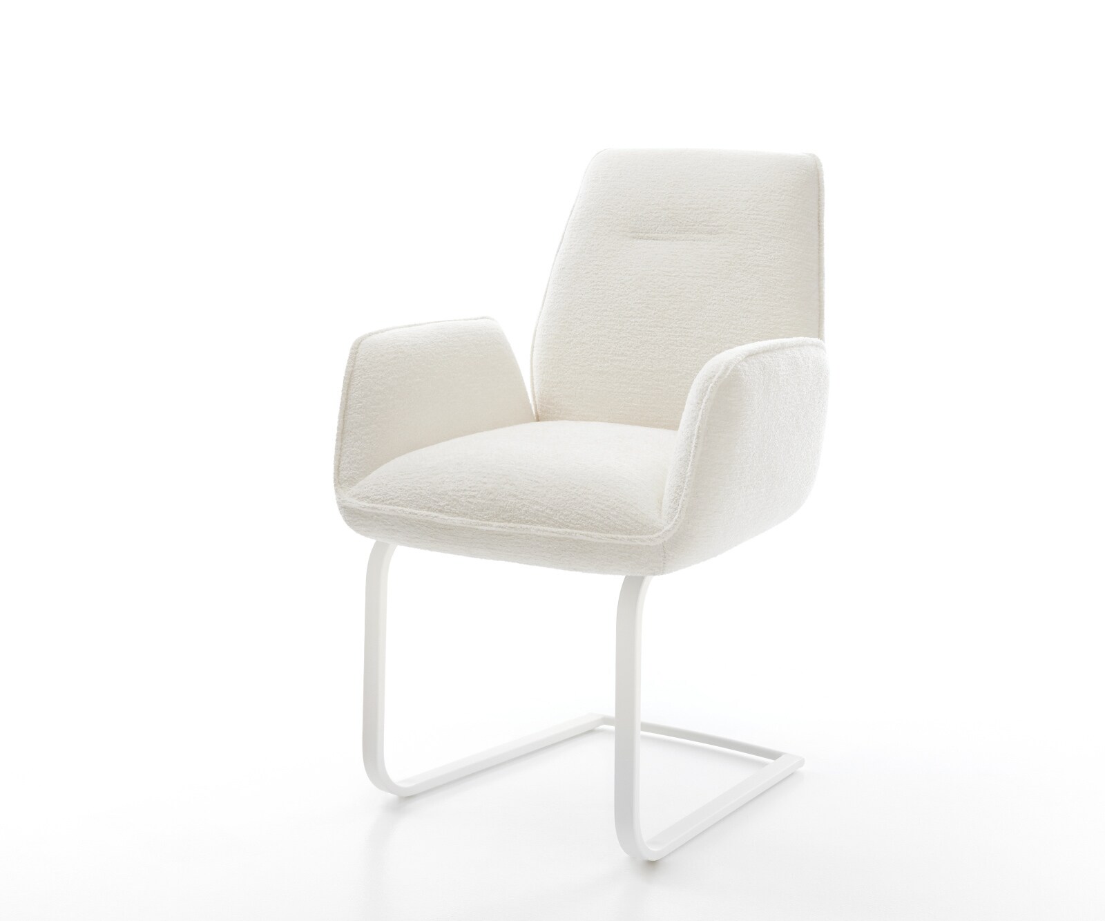 Cantilever Zoa-Flex bouclé doux beige pied cantilever plat blanc resorts ensachés 1