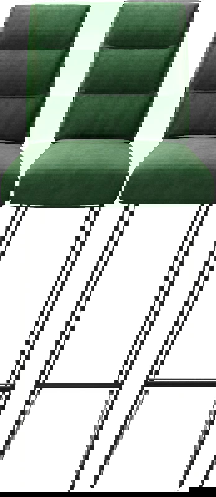 Chaise-de-bar Pela-Flex velours vert cadre de patins métal 3 Chaise-de-bar Pela-Flex velours vert cadre de patins métal 3