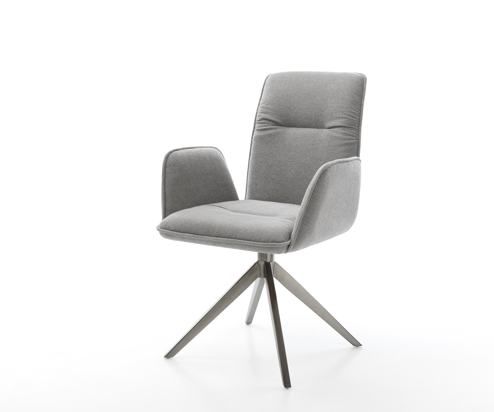 Chaise-pivotante Vinja-Flex tissu structuré doux gris pied croisé large grafiete pivotement sur 360° fonction bascule 1