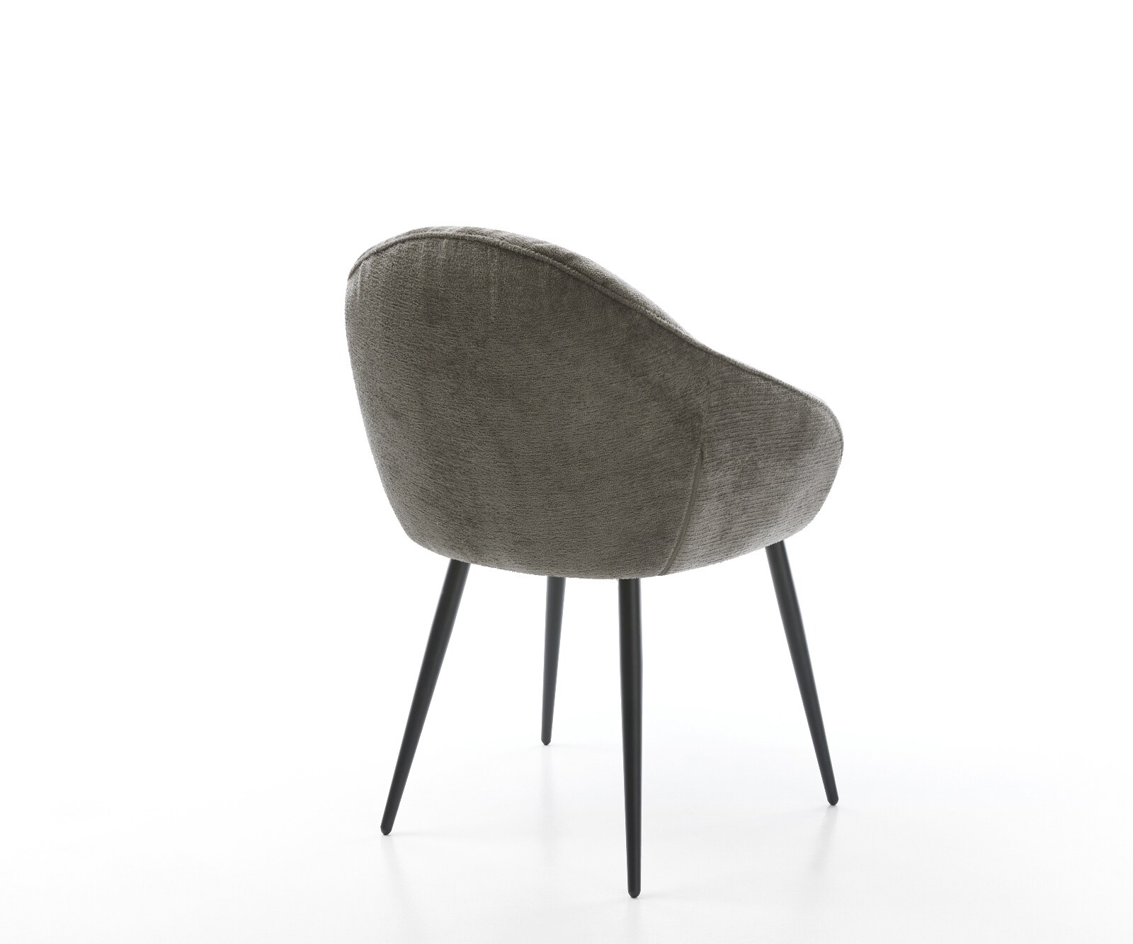 Chaise-de-salle-à-manger Gaio-Flex bouclé doux couleur boue 4 pieds coniques noir 4