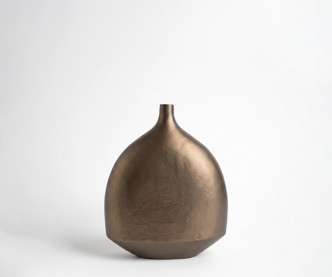 Vase Gutta l27 x P12 x H31 cm Aluminium Aurum Satin Moulé