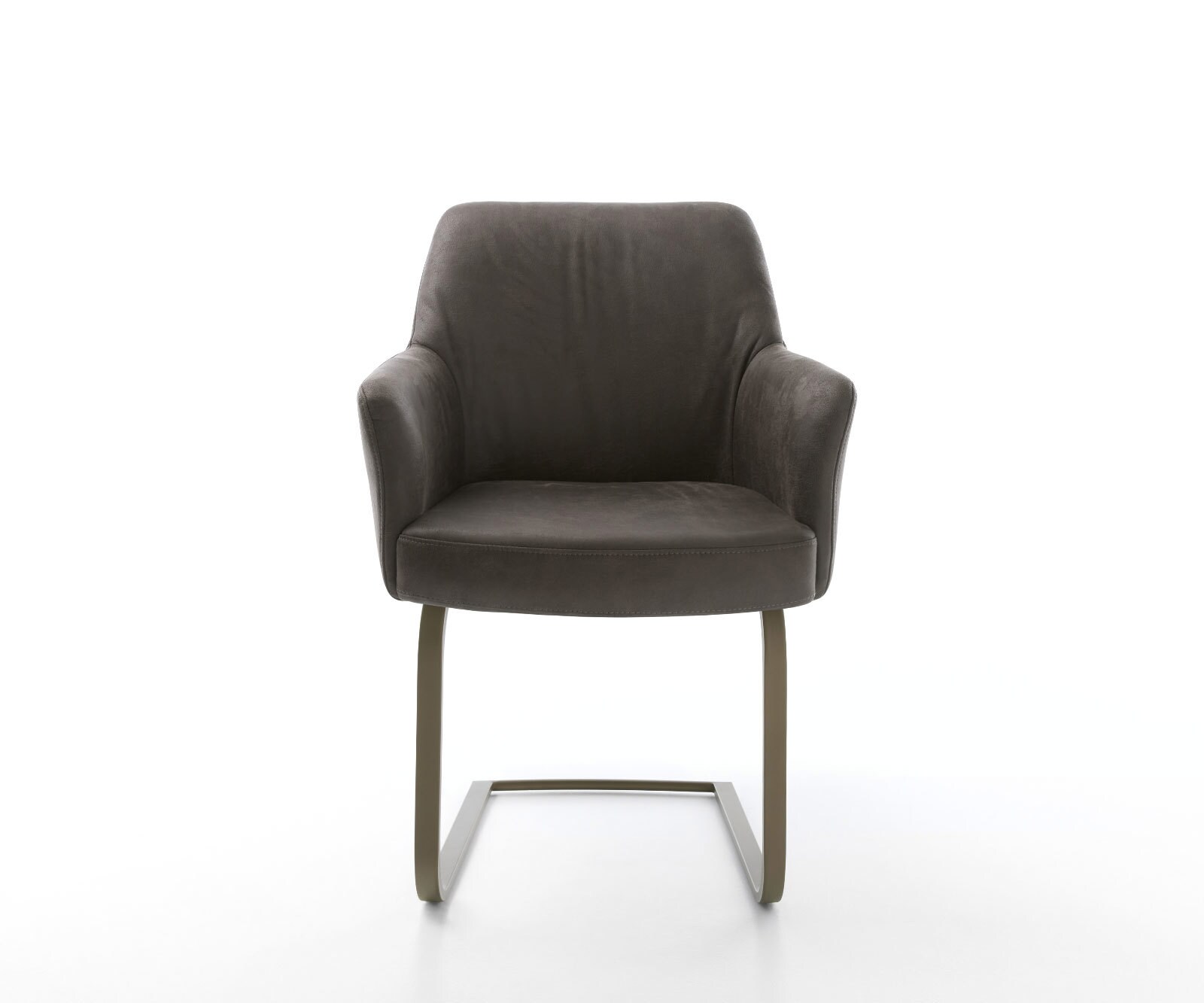 Cantilever Xana-Flex avec accoudoirs microvelours anthracite vintage pied cantilever plat aspect titane ressorts ensachés 1