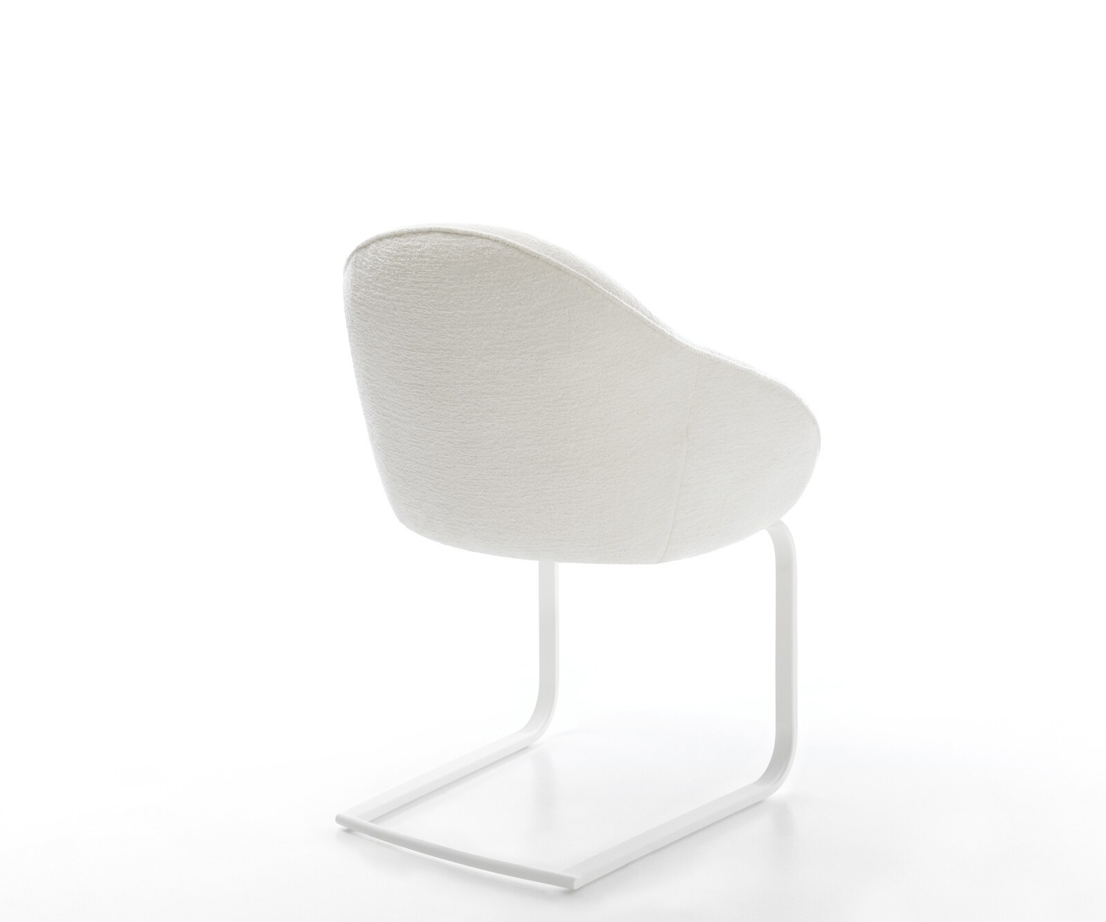 Cantilever Gaio-Flex bouclé doux beige pied cantilever plat blanc 4