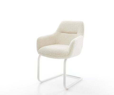 Cantilever Pejo-Flex tissu teddy beige pied cantilever plat blanc resorts ensachés