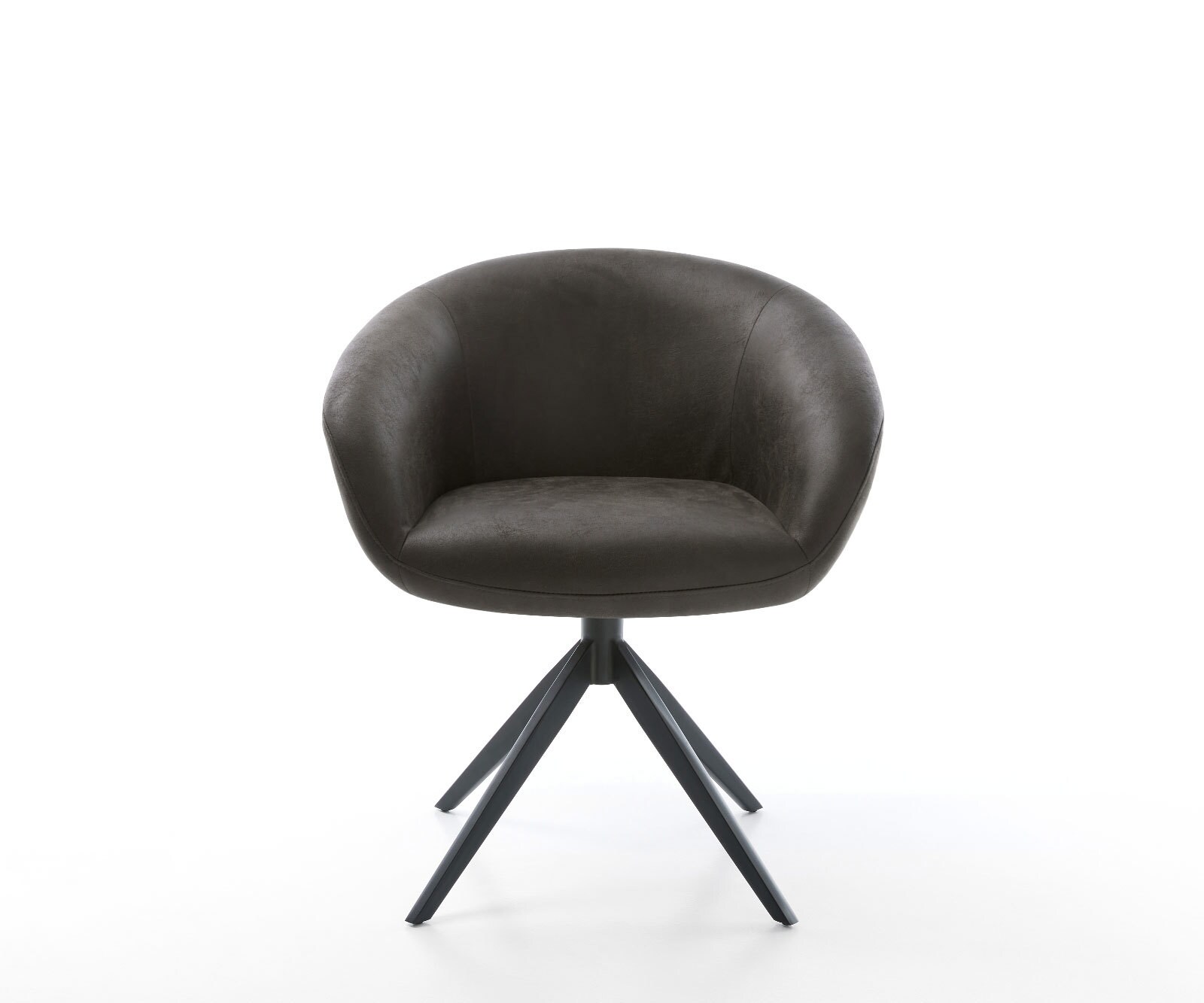 Chaise-pivotante Vinka-Flex microvelours anthracite vintage pied croisé large noir pivotement sur 360° fonction bascule ressorts ensachés 1