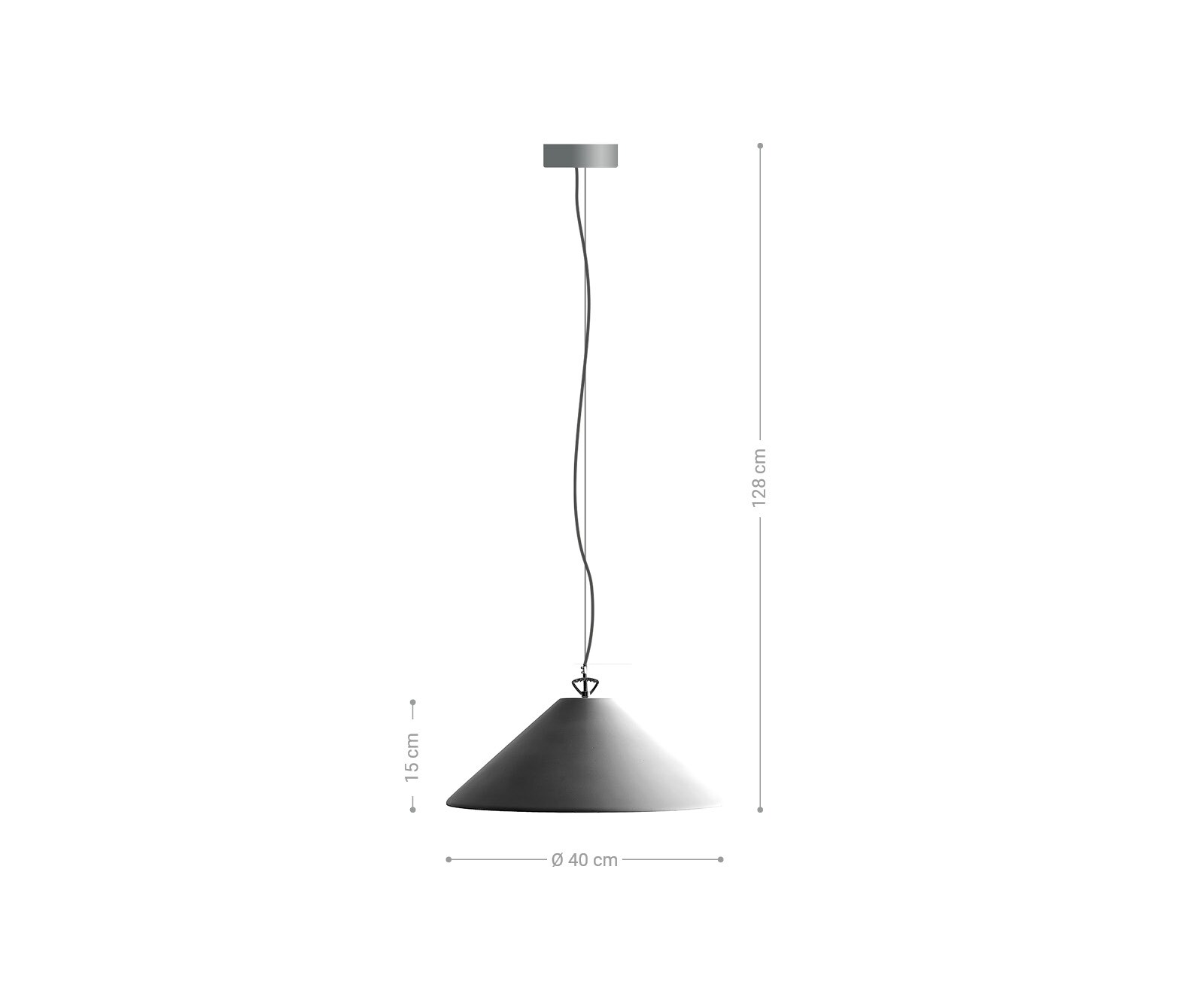Lampe-à-suspension Fatua 40 cm béton 60 W lampe à suspension Pendentif lumineux 8