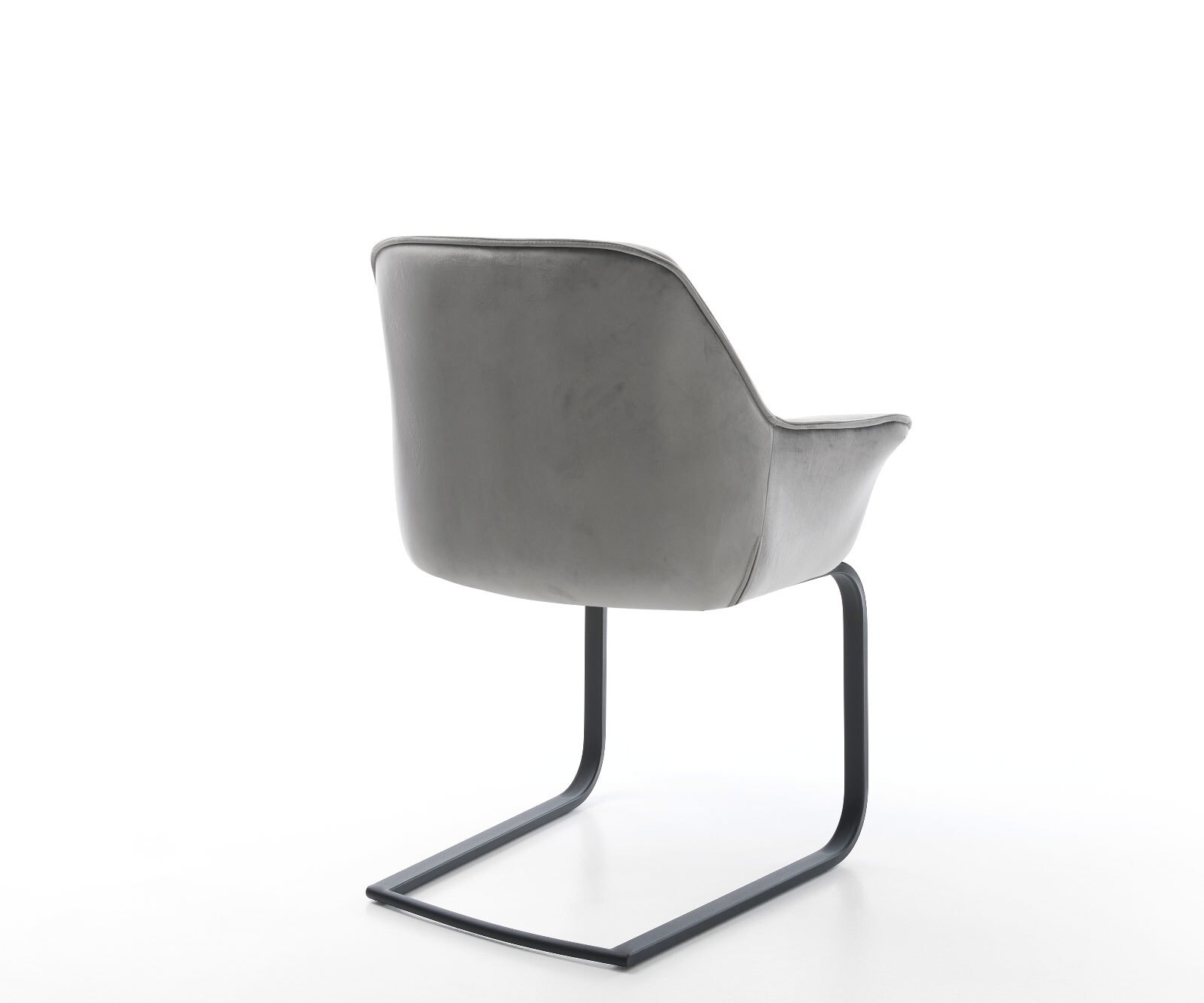 Cantilever Keila-Flex avec accoudoirs velours gris pied cantilever plat noir 5