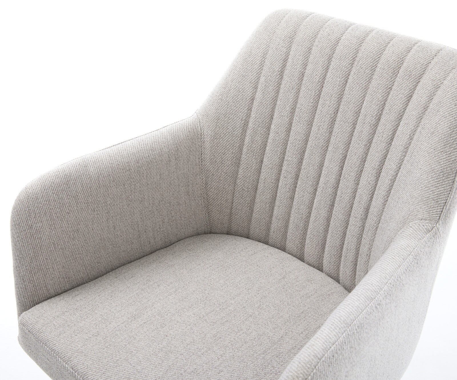 Chaise-pivotante Greg-Flex rayures gris clair pied croisé large noir pivotement sur 360° fonction bascule ressorts ensachés 3