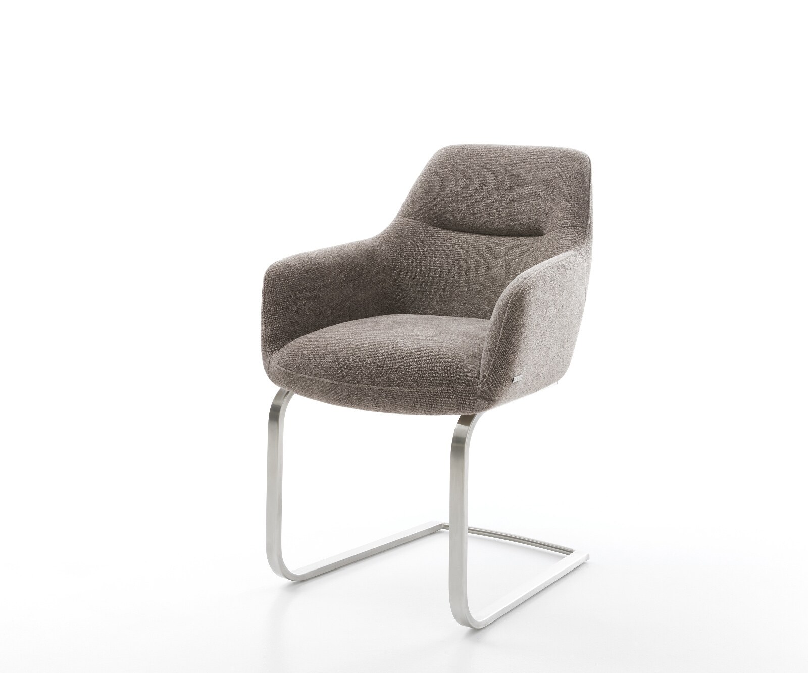 Cantilever Pejo-Flex tissu structuré doux taupe pied cantilever plat acier inoxydable ressorts ensachés