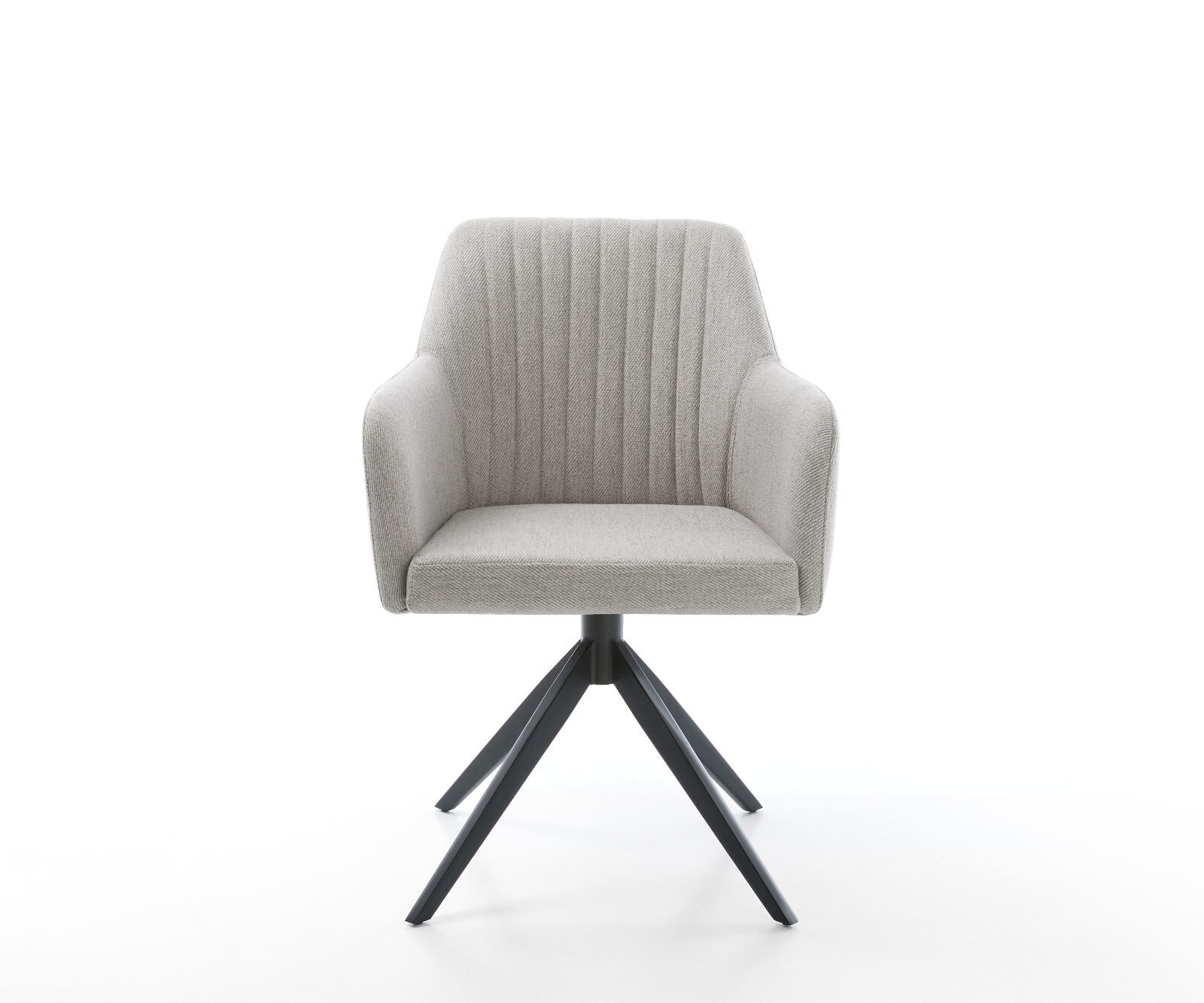 Chaise-pivotante Greg-Flex rayures gris clair pied croisé large noir pivotement sur 360° fonction bascule ressorts ensachés 1