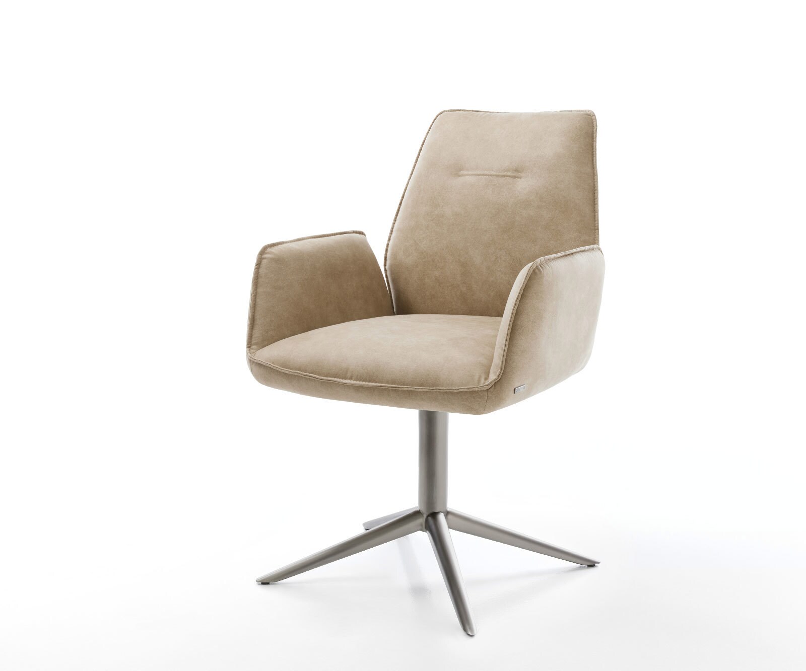 Chaise-pivotante Zoa-Flex microvelours beige vintage pied de chaise 4 branches grafiete pivotement sur 360° fonction bascule ressorts ensachés 1