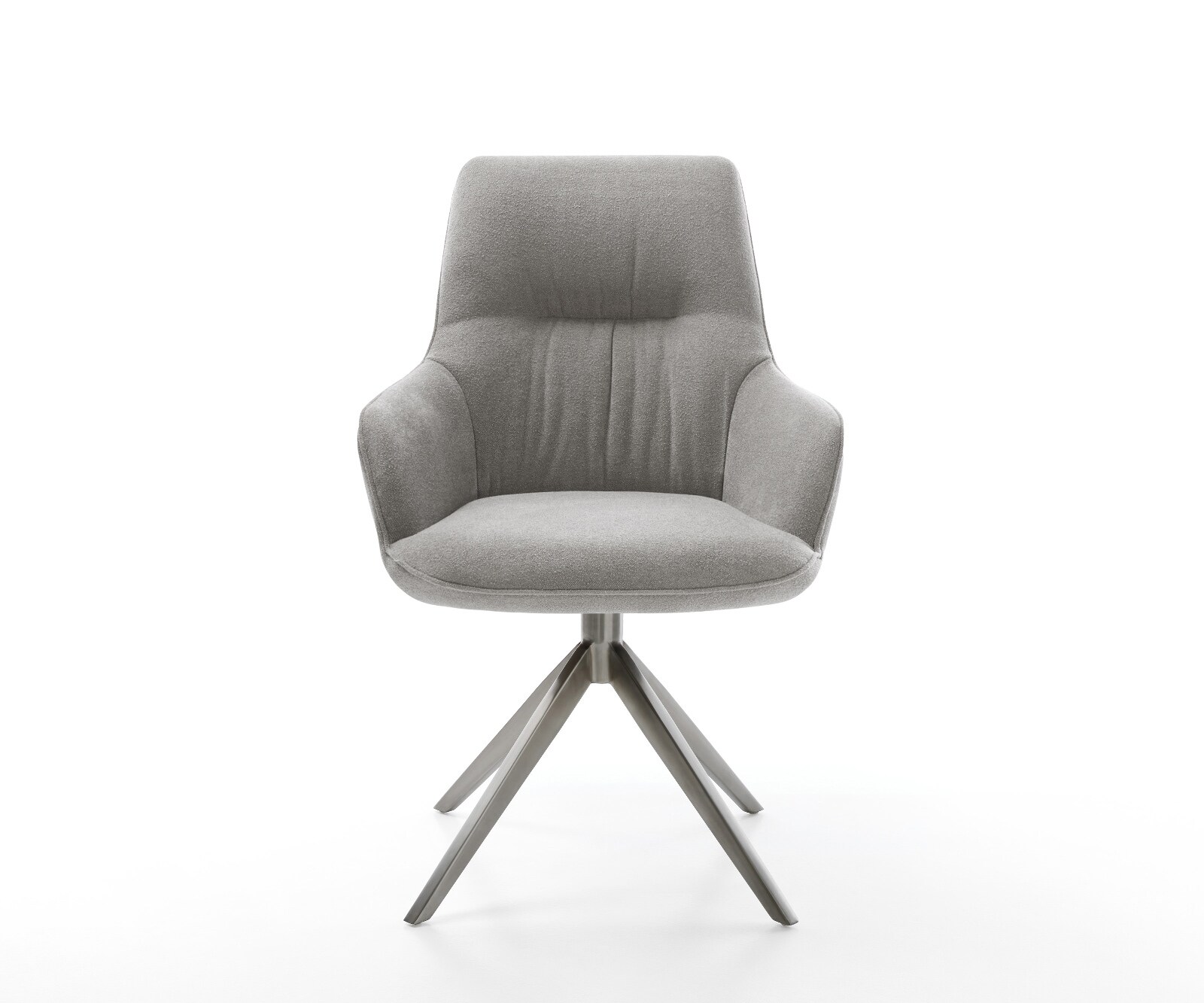 Chaise-pivotante Zelia-Flex avec accoudoirs tissu structuré doux gris pied croisé large grafiete pivotement sur 360° fonction bascule resorts ensachés 2