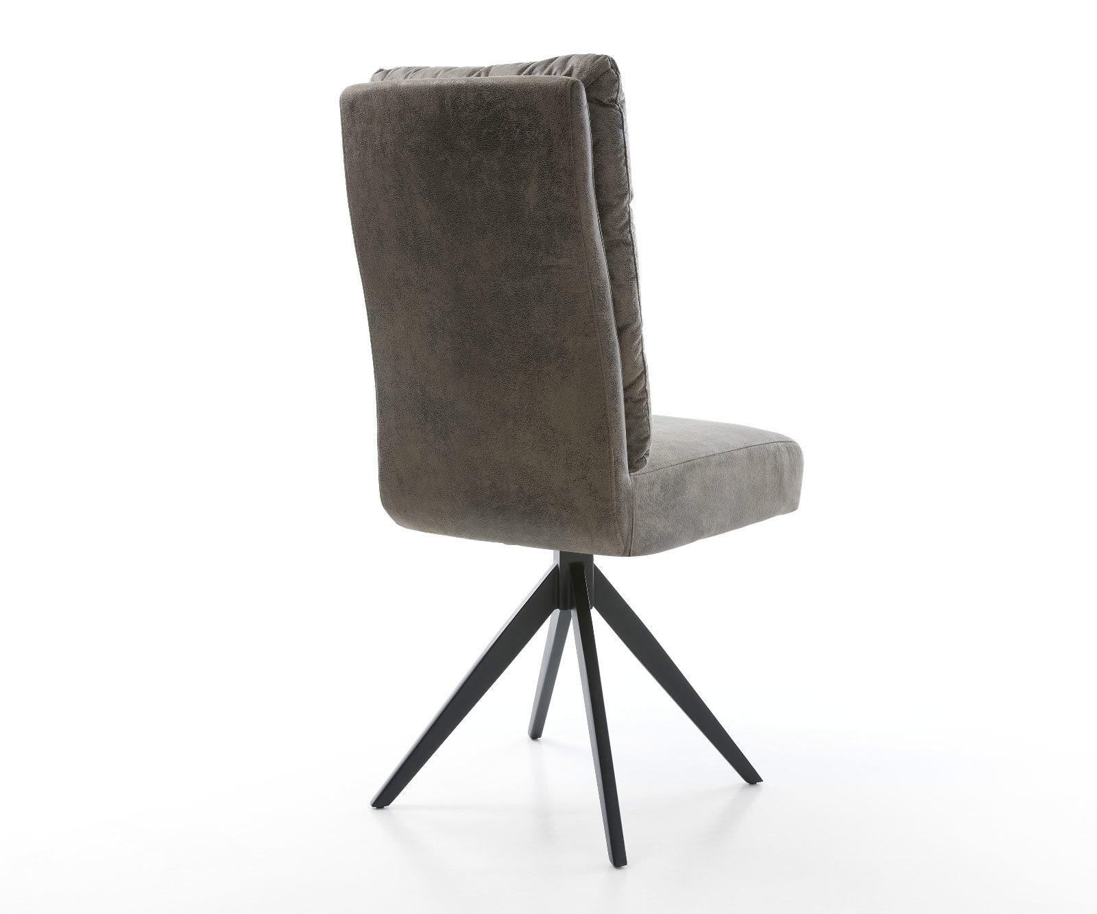 Chaise-de-salle-à-manger Pela-Flex microvelours gris antique pied croisé angulaire noir ressorts ensachés 4 Chaise-de-salle-à-manger Pela-Flex microvelours gris antique pied croisé angulaire noir ressorts ensachés 4