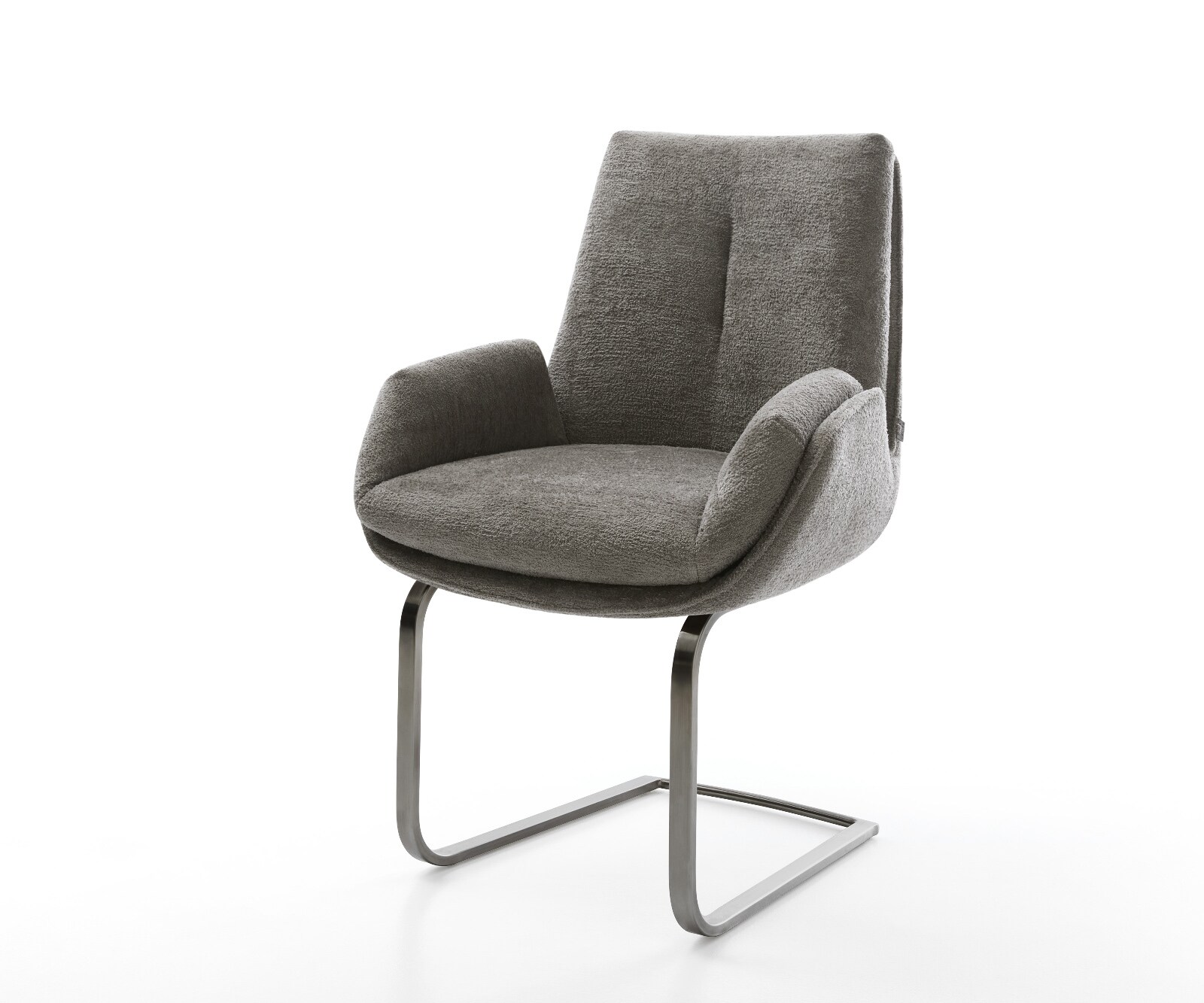 Cantilever Clea-Flex bouclé doux couleur boue pied cantilever plat grafiete 1