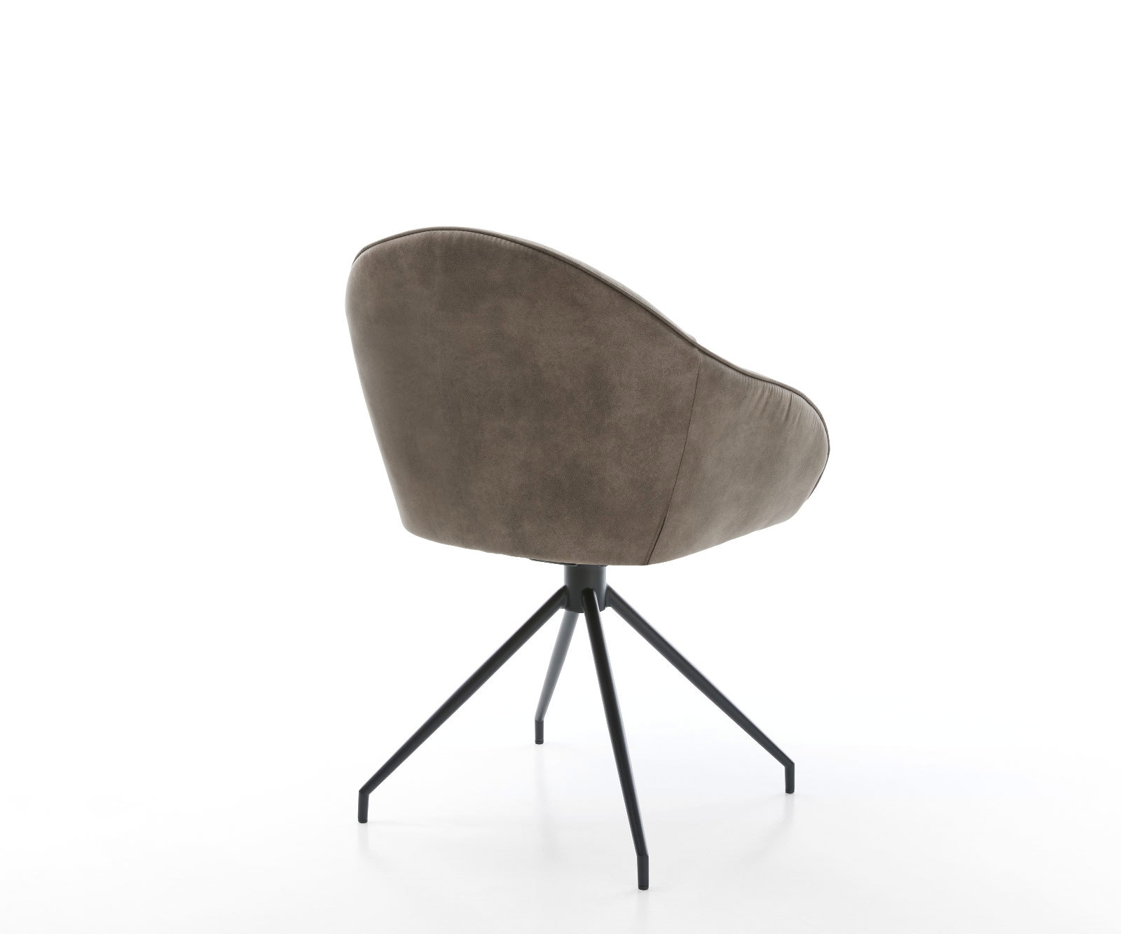 Chaise-de-salle-à-manger Gaio-Flex microvelours taupe vintage pied croisé conique noir 4 Chaise-de-salle-à-manger Gaio-Flex microvelours taupe vintage pied croisé conique noir 4