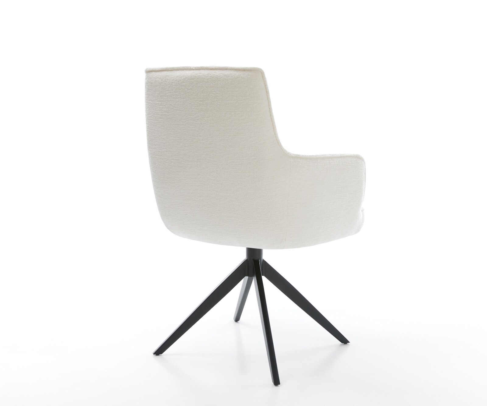 Chaise-pivotante Heira-Flex avec accoudoirs bouclé doux beige pied croisé large noir pivotement sur 360° fonction bascule resorts ensachés 5