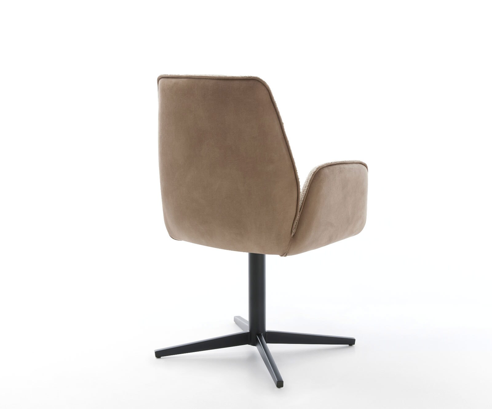 Chaise-pivotante Zoa-Flex tissu mixte couleur boue pied de chaise 4 branches noir pivotement sur 360° ressorts ensachés 5