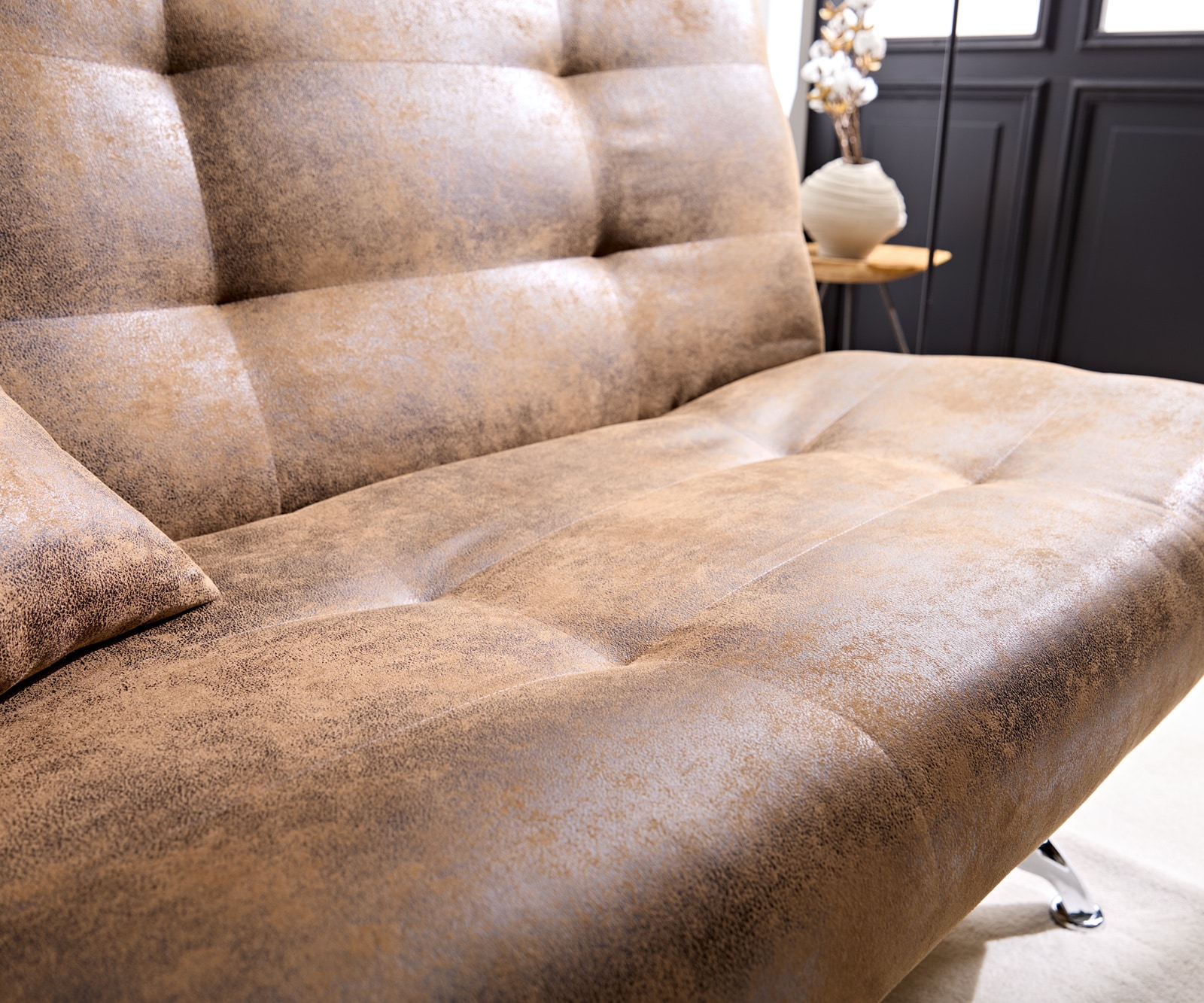 Canapé-lit Viola 190x90 cm marron aspect antique compartiment de lit 6 Canapé-lit Viola 190x90 cm marron aspect antique compartiment de lit 6