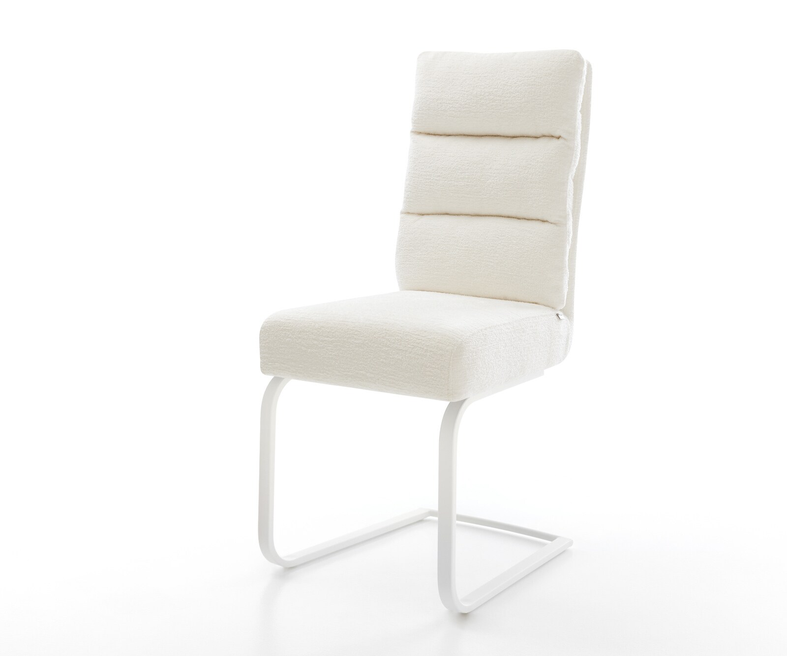 Cantilever Pela-Flex bouclé doux beige pied cantilever plat blanc resorts ensachés 1