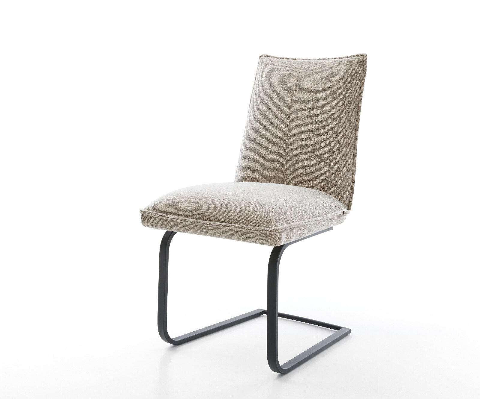 Cantilever Lelio-Flex tissu tissé doux beige pied cantilever plat noir resorts ensachés 1