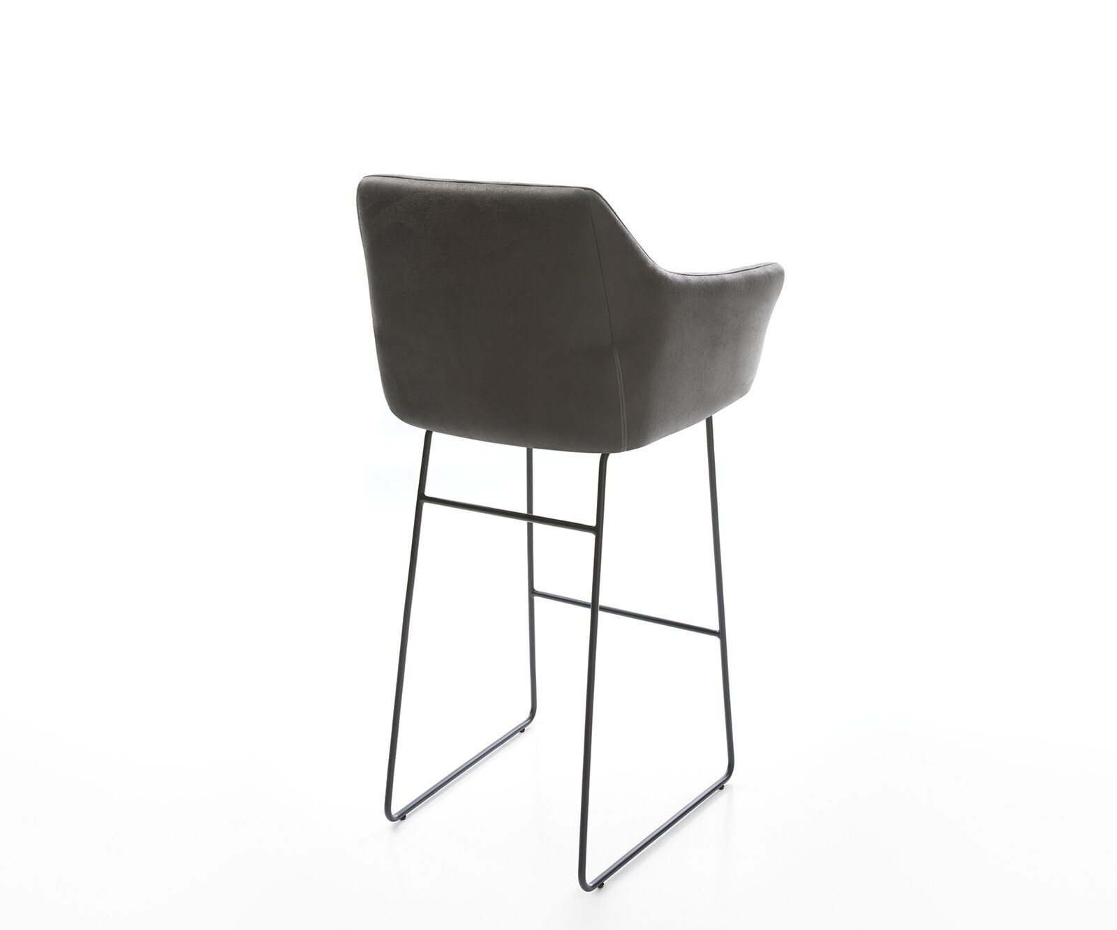 Chaise-de-bar Yulo-Flex vintage anthracite cadre patin métal 3