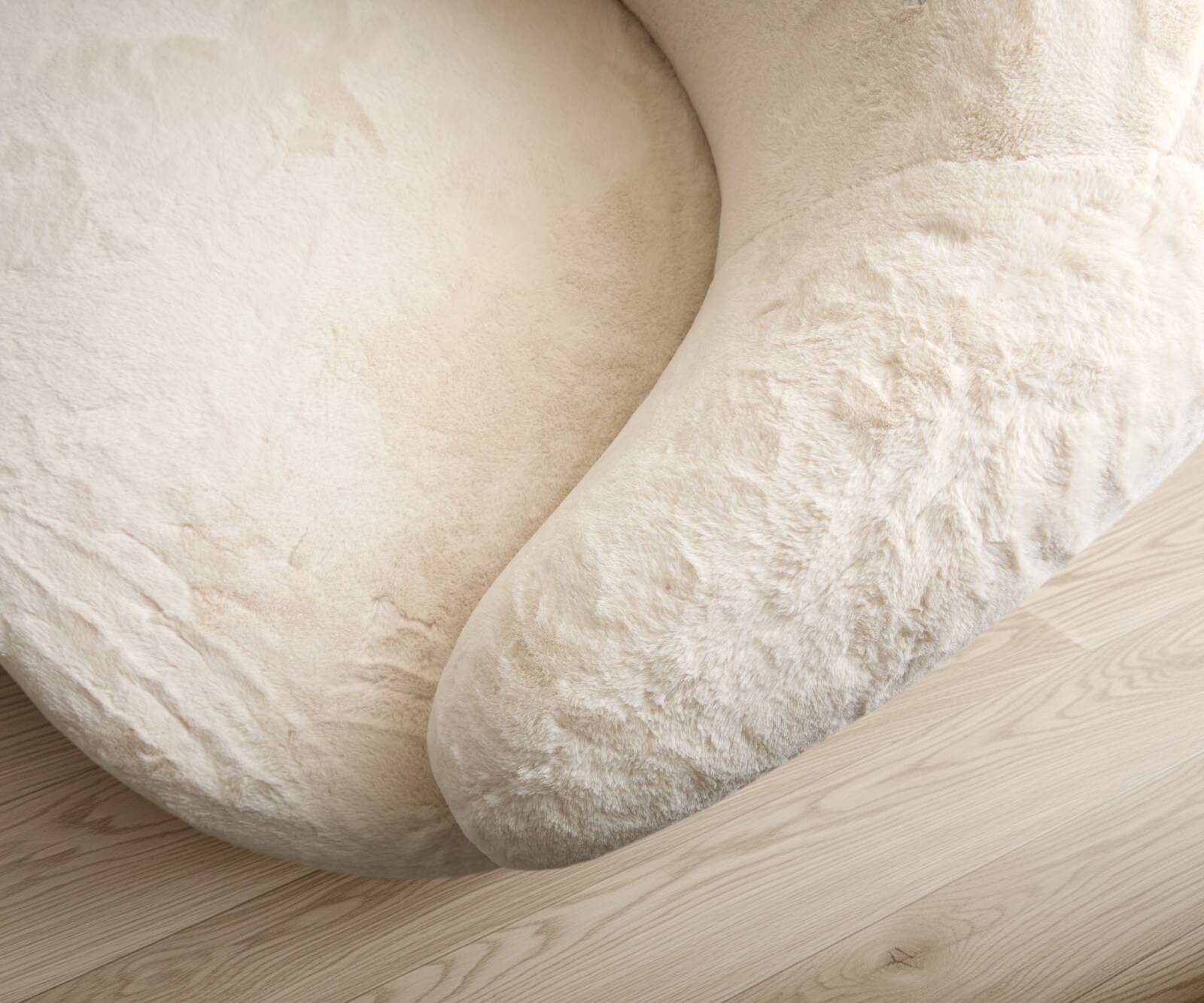 Fauteuil-Lounge  Nova 88 x 88 cm, peluche blanc crème 5