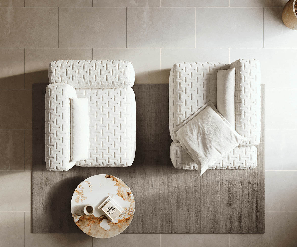 Bigsofa Freestyle 280x110 cm Bouclé doux Beige matelassé 4