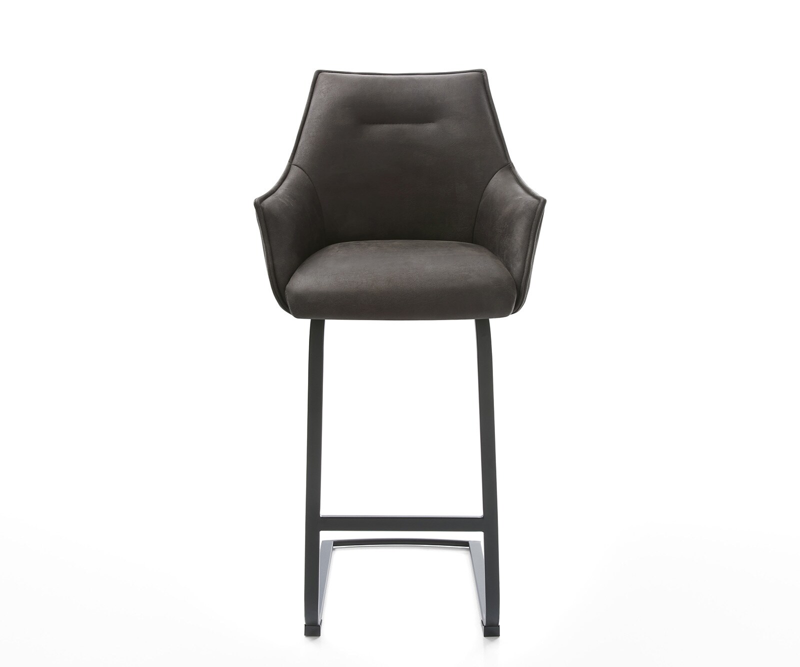 Chaise-de-bar Alja-Flex Microfibre Anthracite Vintage Chaise cantilever plate Métal Noir Ressorts ensachés 2