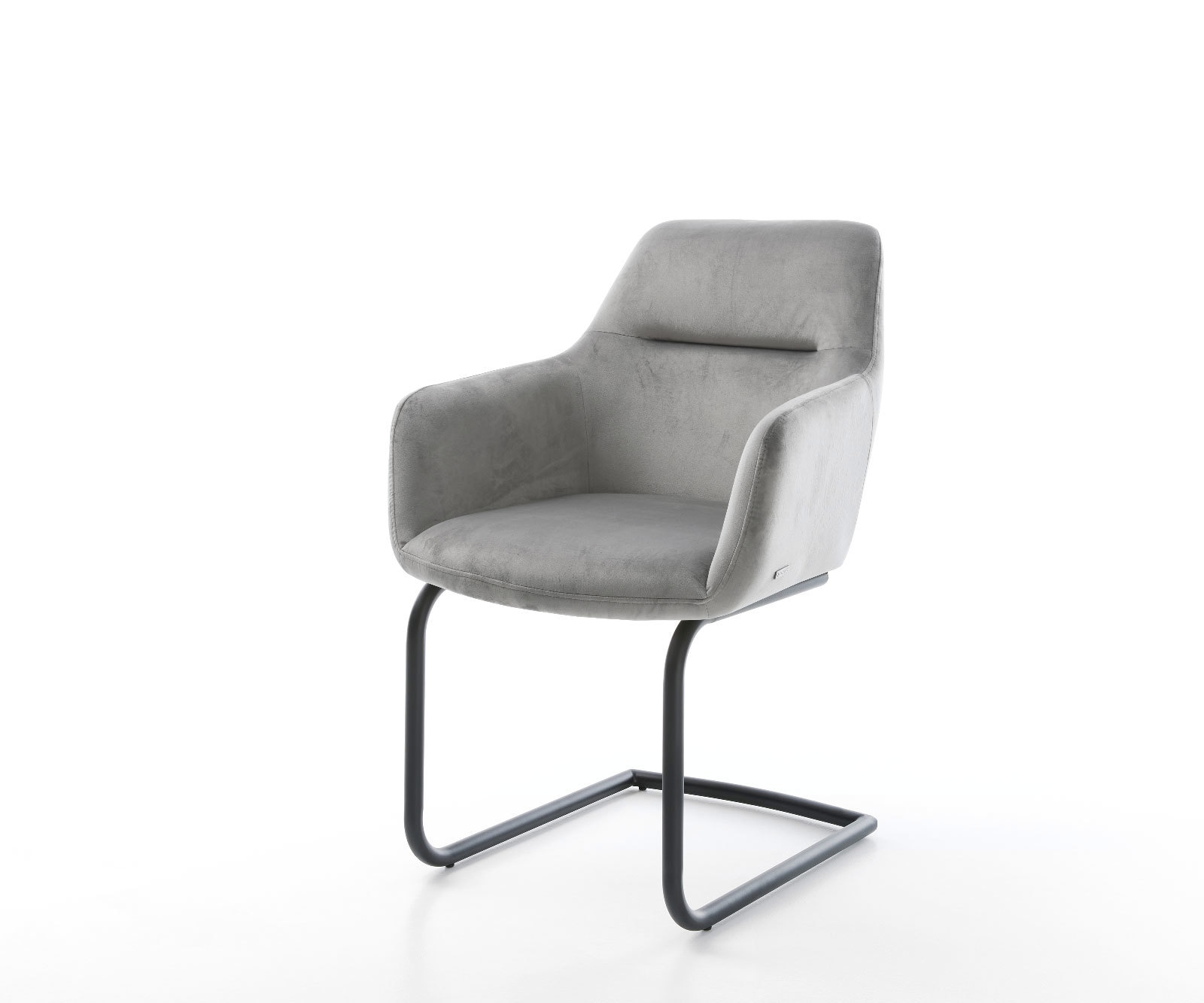 Cantilever Pejo-Flex velours gris pied cantilever rond noir ressorts ensachés Cantilever Pejo-Flex velours gris pied cantilever rond noir ressorts ensachés