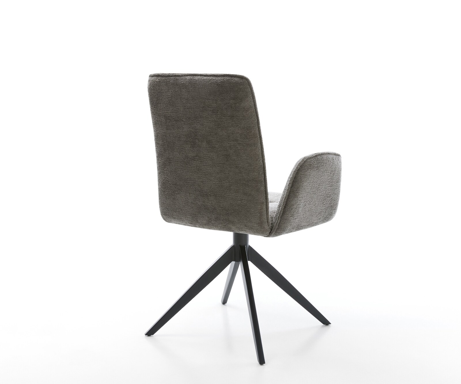 Chaise-pivotante Vinja-Flex bouclé doux couleur boue pied croisé large noir pivotement sur 360° fonction bascule 4