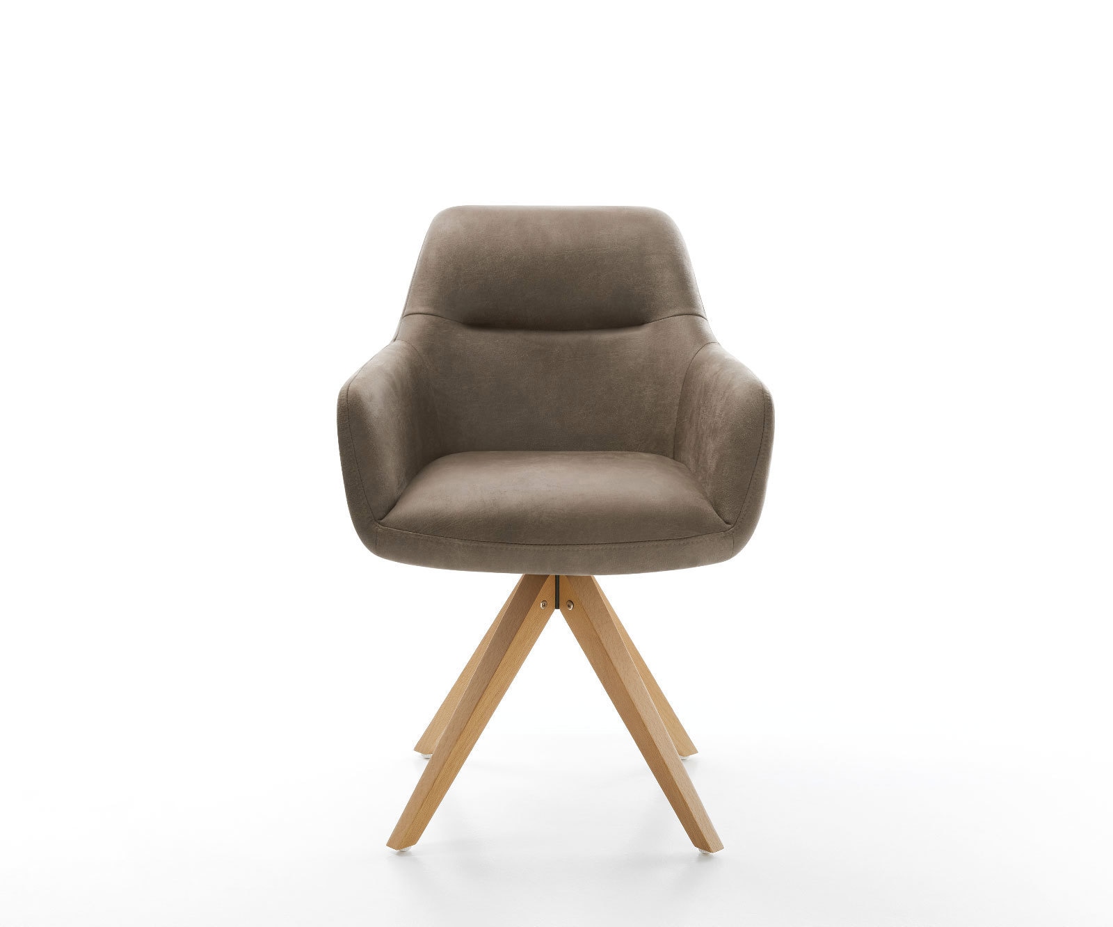 Chaise-de-salle-à-manger Pejo-Flex microvelours taupe vintage pied en bois angulaire naturel ressorts ensachés 1 Chaise-de-salle-à-manger Pejo-Flex microvelours taupe vintage pied en bois angulaire naturel ressorts ensachés 1