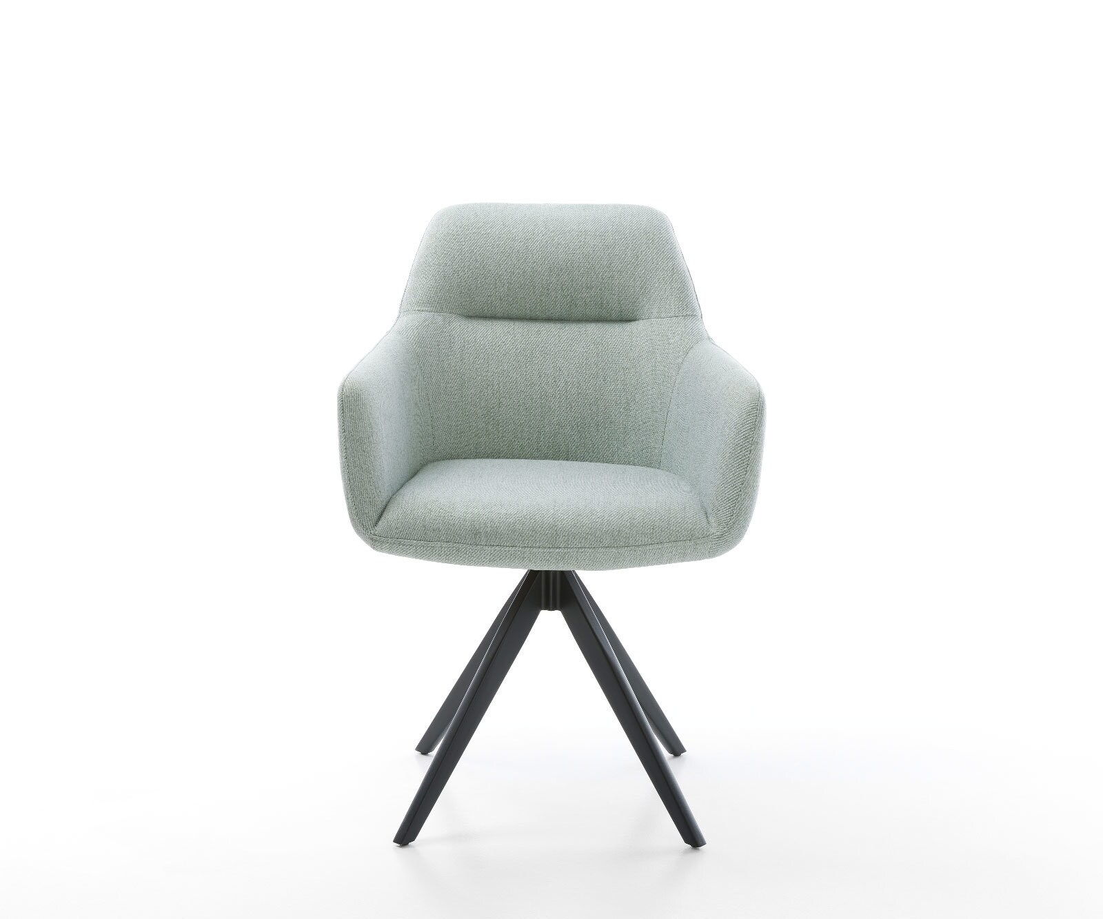Chaise-de-salle-à-manger Pejo-Flex rayures Vert menthe pied croisé angulaire noir 1