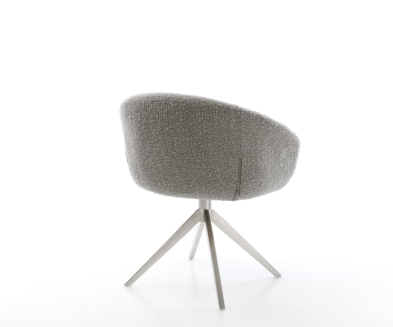 Chaise-pivotante Vinka-Flex bouclé gris argenté pied croisé large acier inoxydable brossé pivotement sur 360° fonction bascule ressorts ensachés 4 Chaise-pivotante Vinka-Flex bouclé gris argenté pied croisé large acier inoxydable brossé pivotement sur 360° fonction bascule ressorts ensachés 4