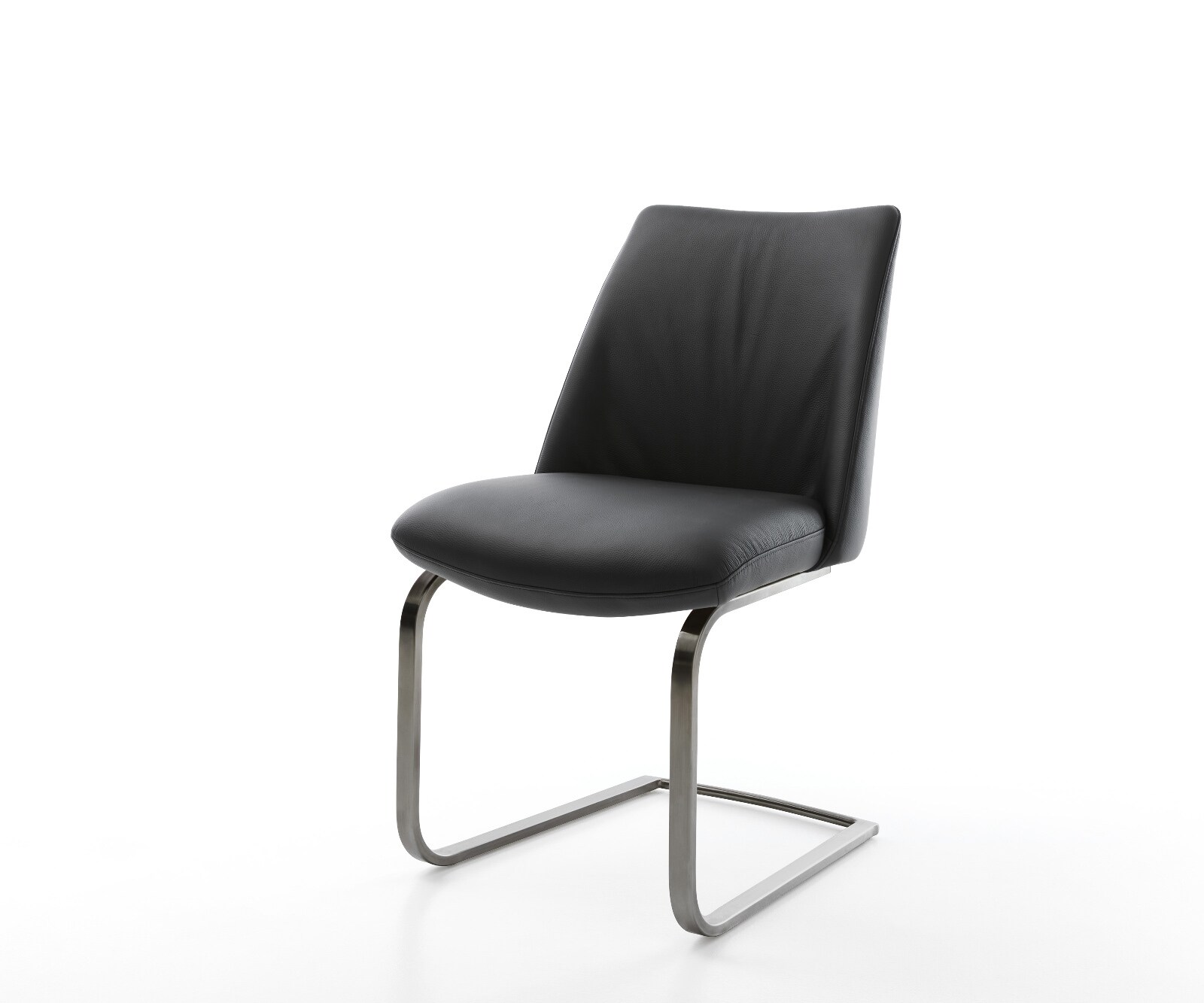Cantilever Elso-Flex cuir de vache noir pied cantilever plat grafiete ressorts ensachés 1