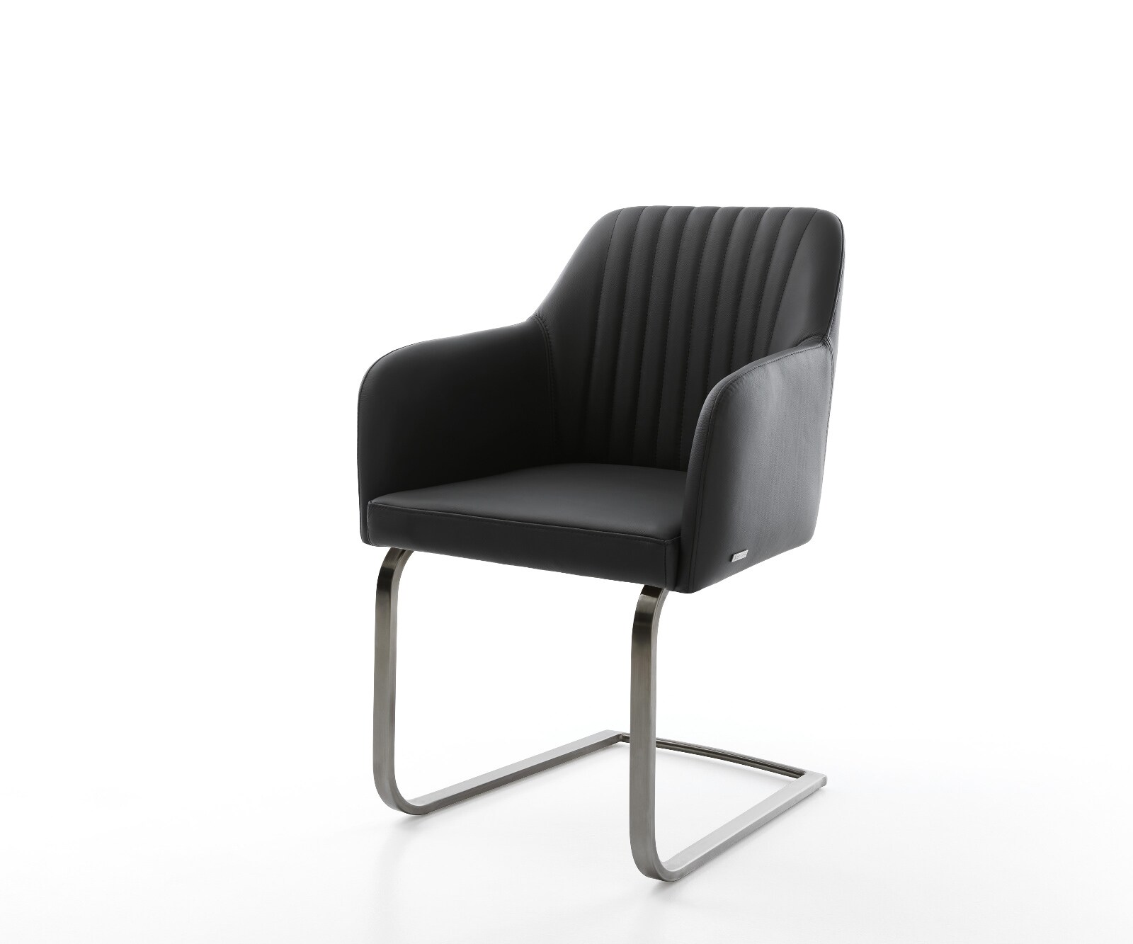 Cantilever Greg-Flex cuir de vache noir pied cantilever plat grafiete ressorts ensachés 1