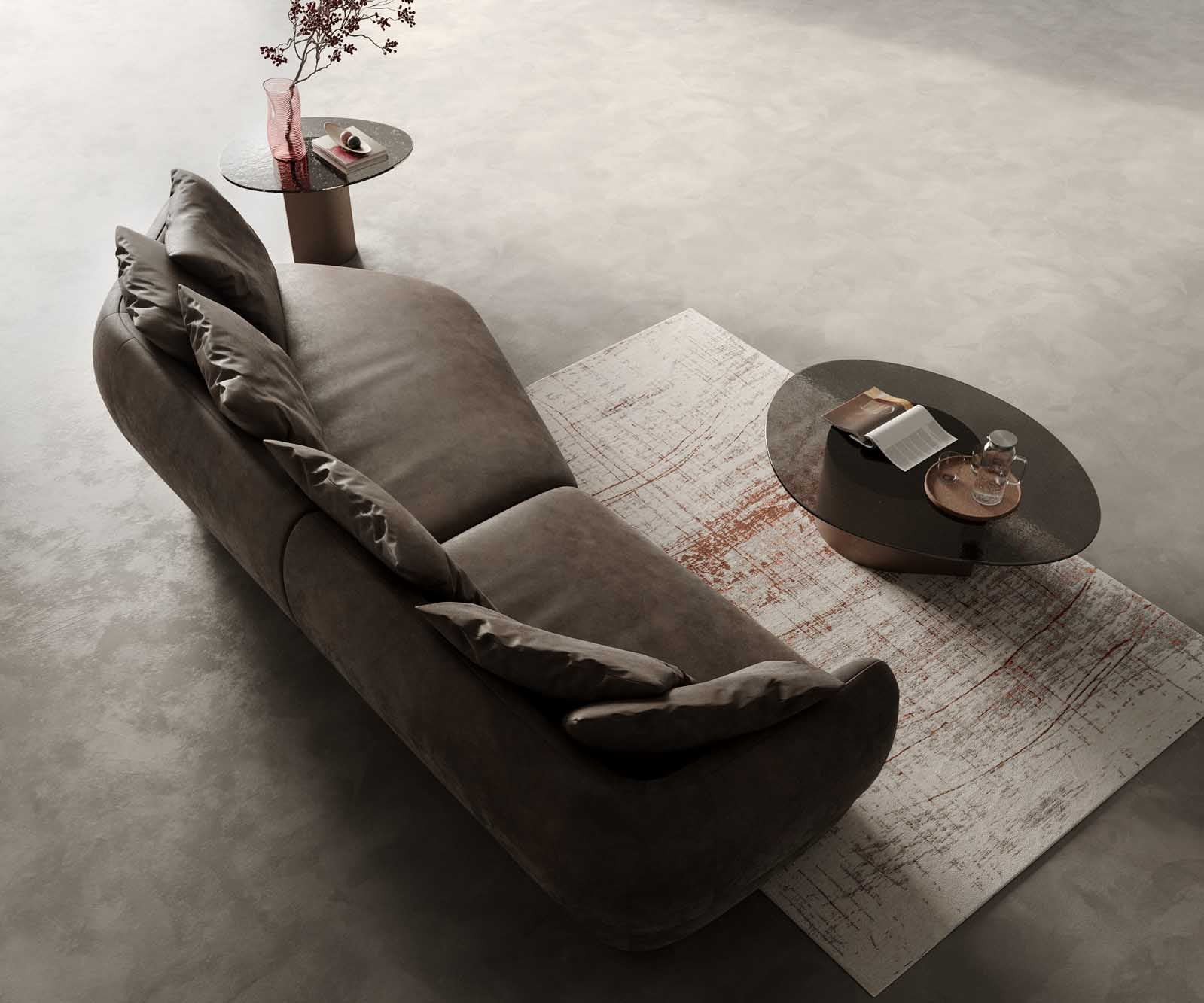 Canapé Roya 320x140 cm microfibre taupe vintage 5 Canapé Roya 320x140 cm microfibre taupe vintage 5