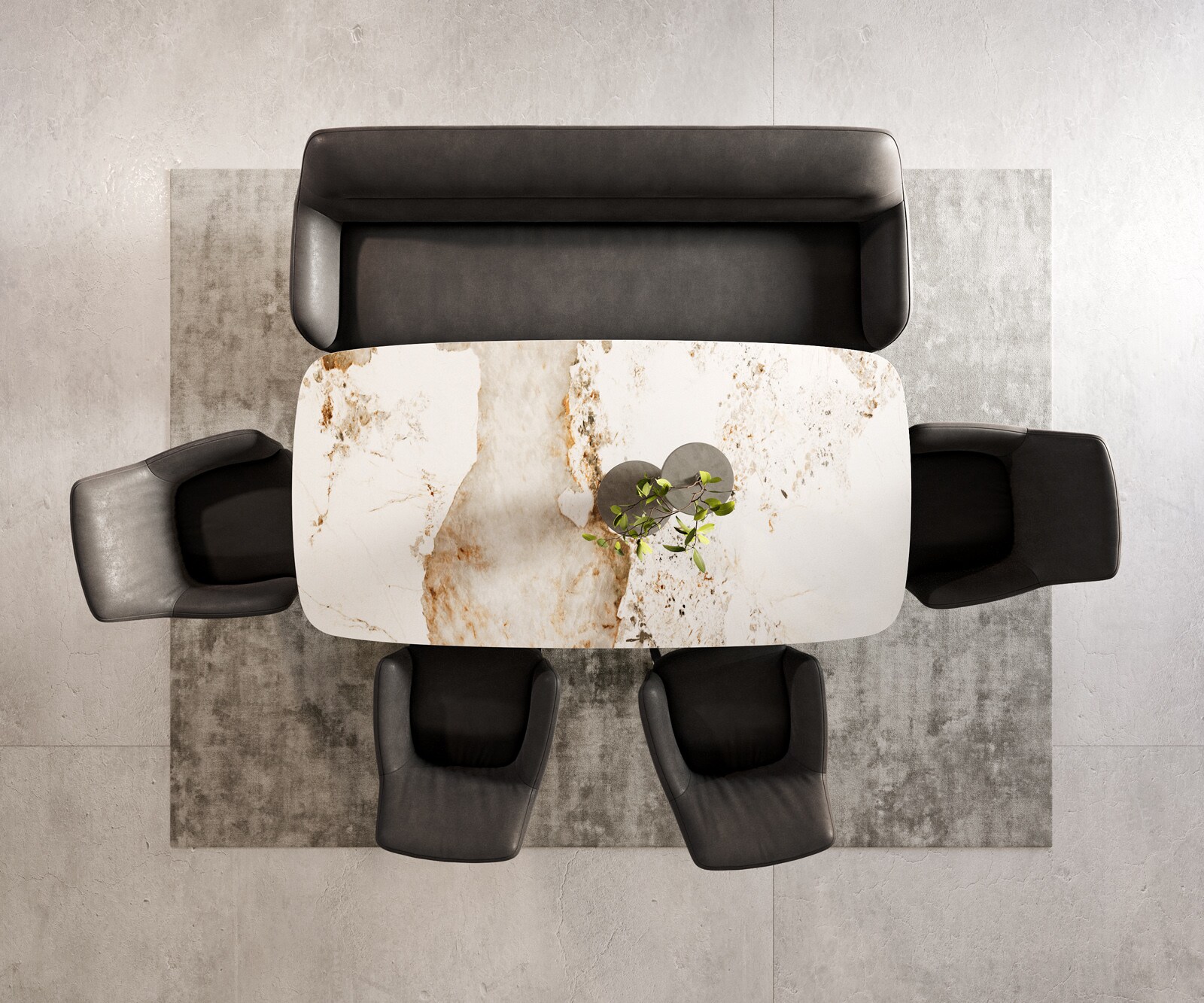 Banc-de-salle-à-manger Taya-Flex 200 cm microfibre antracite vintage châssis à patins plat noir ressort ensaché 5