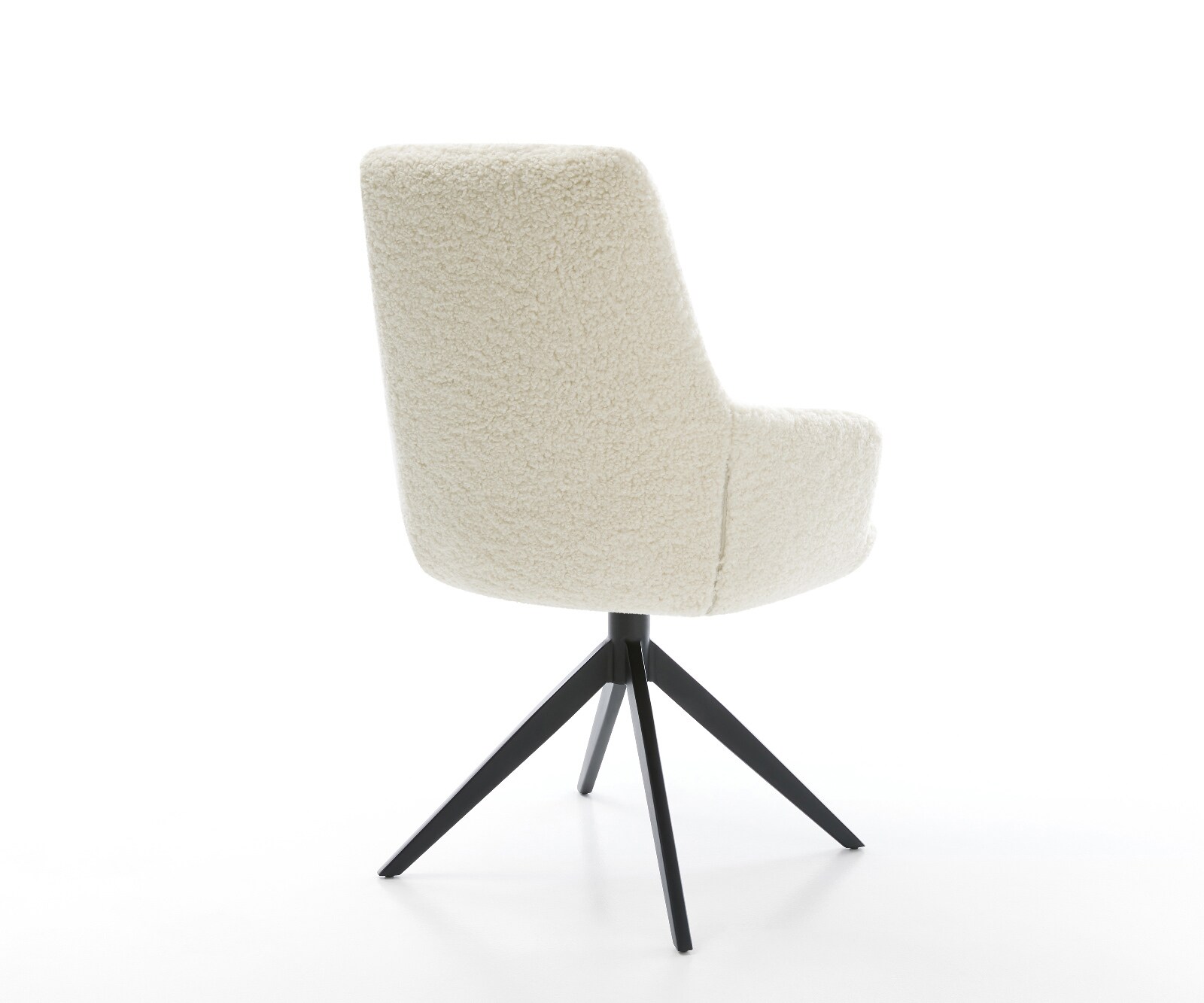 Chaise-pivotante Zelia-Flex avec accoudoirs tissu teddy beige pied croisé large noir pivotement sur 360° fonction bascule resorts ensachés 5
