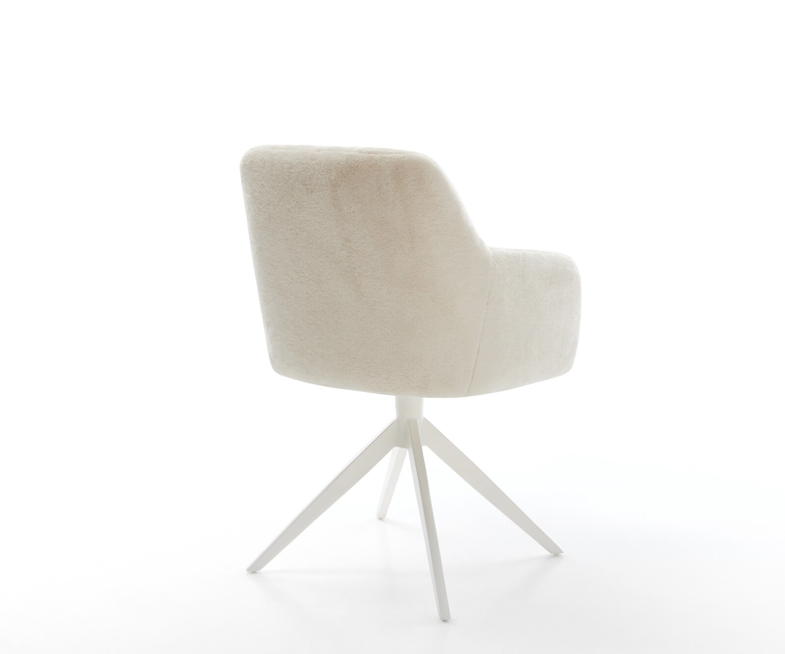 Chaise-pivotante Greg-Flex peluche crème-blanc pied croisé large blanc pivotement sur 360° fonction bascule resorts ensachés 5