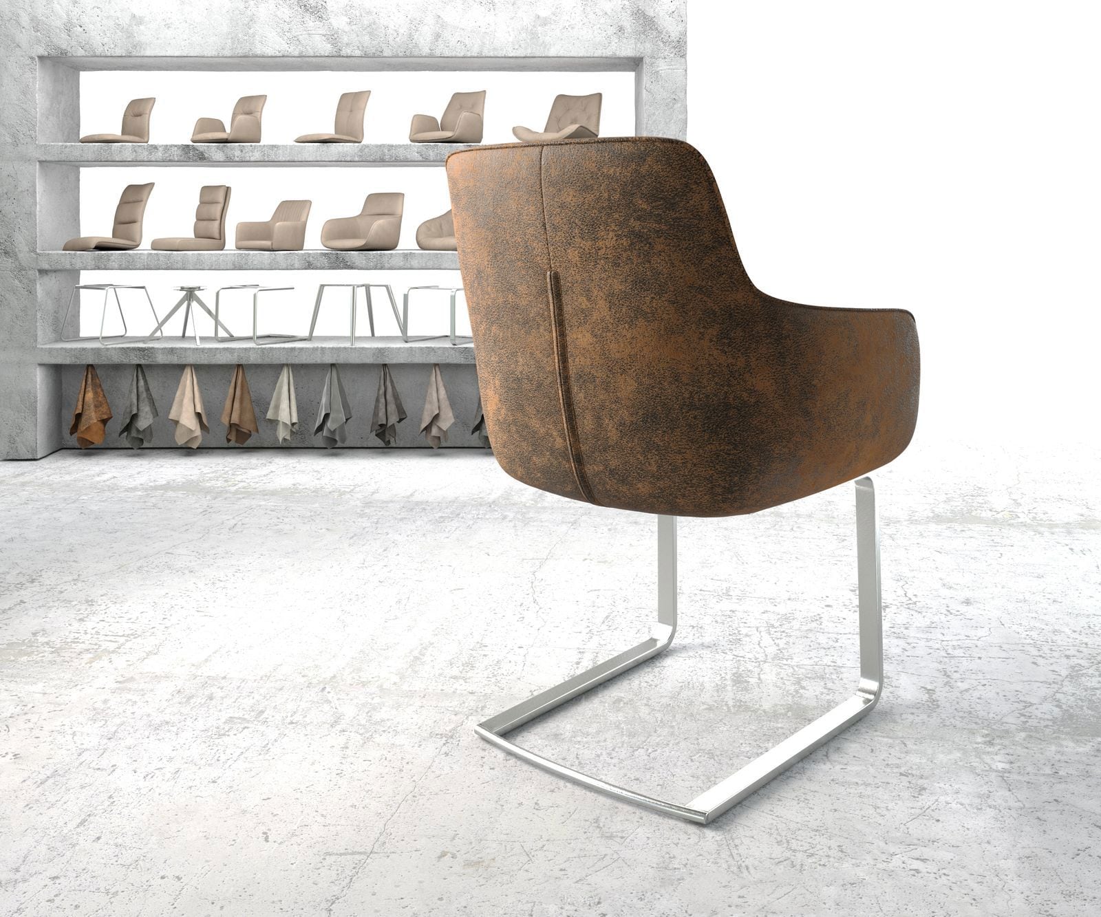 Cantilever Pejo-Flex brun antique cantilever plat acier inoxydable 4