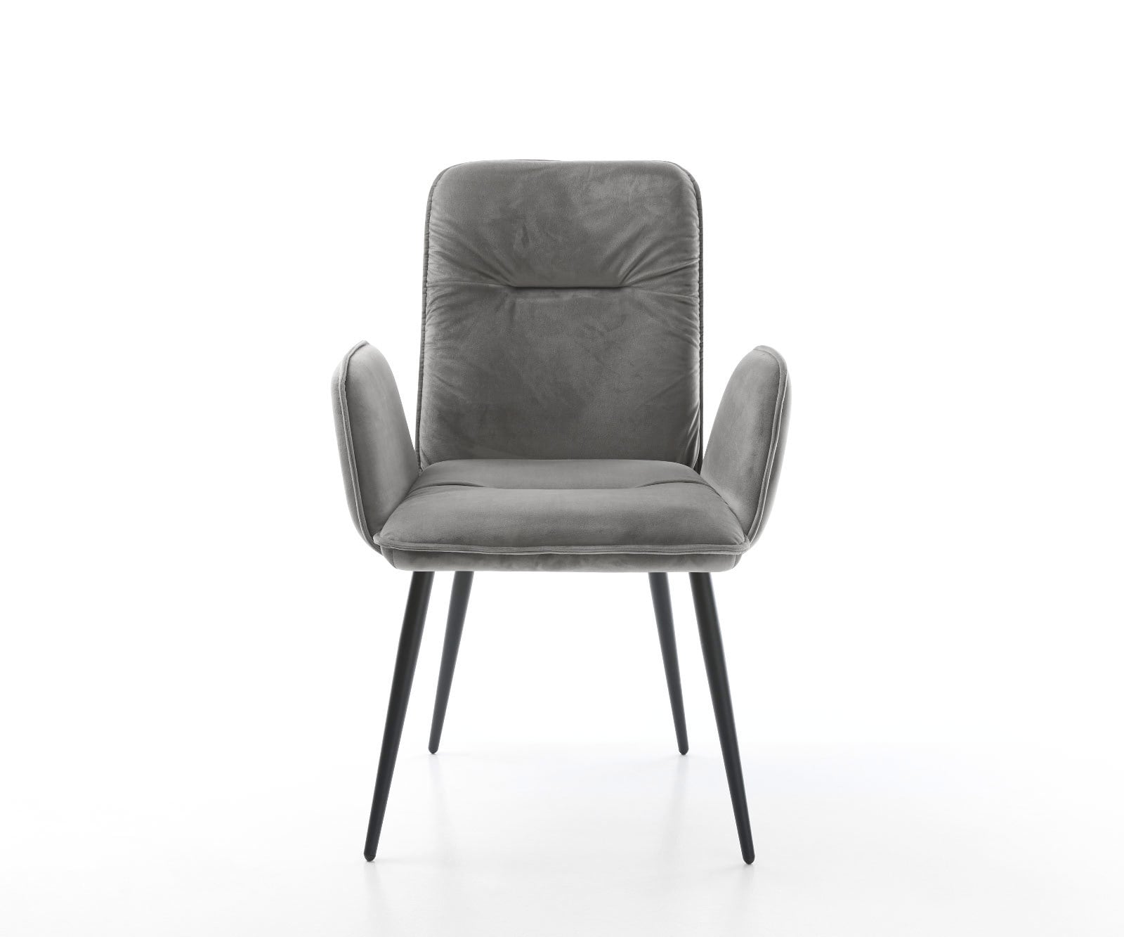 Chaise-de-salle-à-manger Vinja-Flex velours gris 4 pieds coniques noir 1 Chaise-de-salle-à-manger Vinja-Flex velours gris 4 pieds coniques noir 1