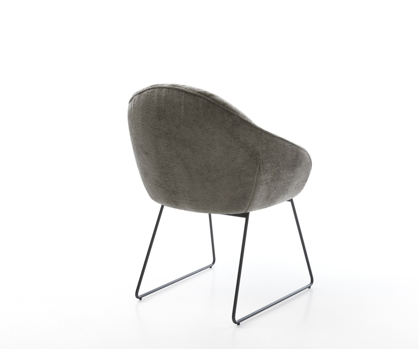 Chaise-de-salle-à-manger Gaio-Flex bouclé doux couleur boue pied trapèze noir 4
