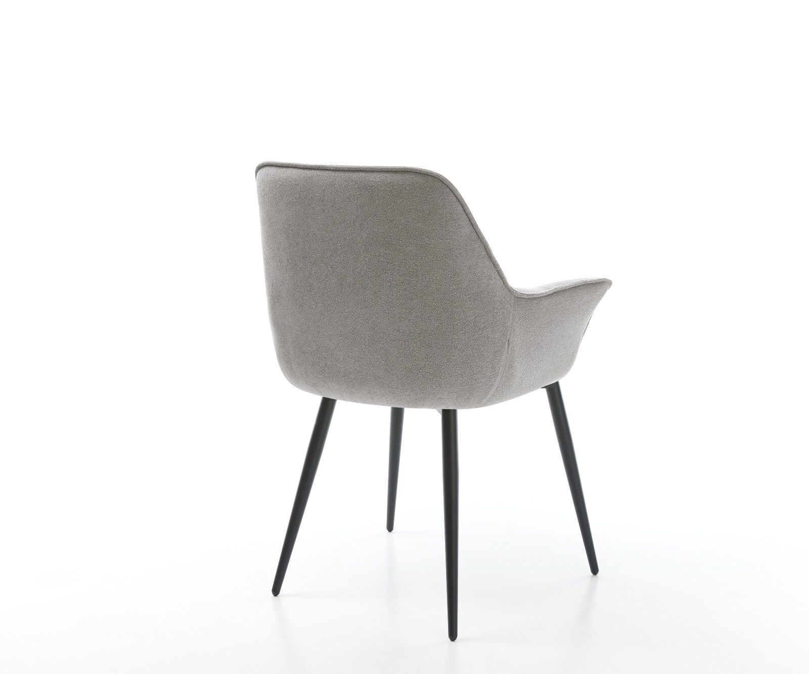 Chaise-de-salle-à-manger Kaira-Flex tissu structuré doux gris 4 pieds coniques noir 4