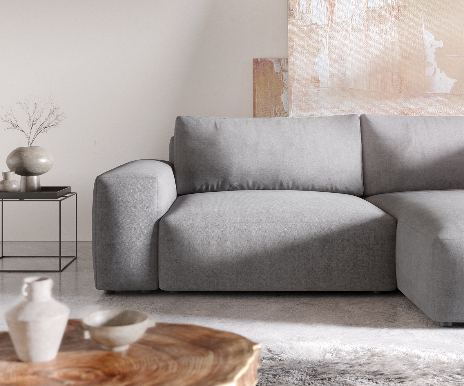 Canapé d'angle Lanzo XL 270x180 cm Microfibre Gris Recamière variable 4 Canapé d'angle Lanzo XL 270x180 cm Microfibre Gris Recamière variable 4