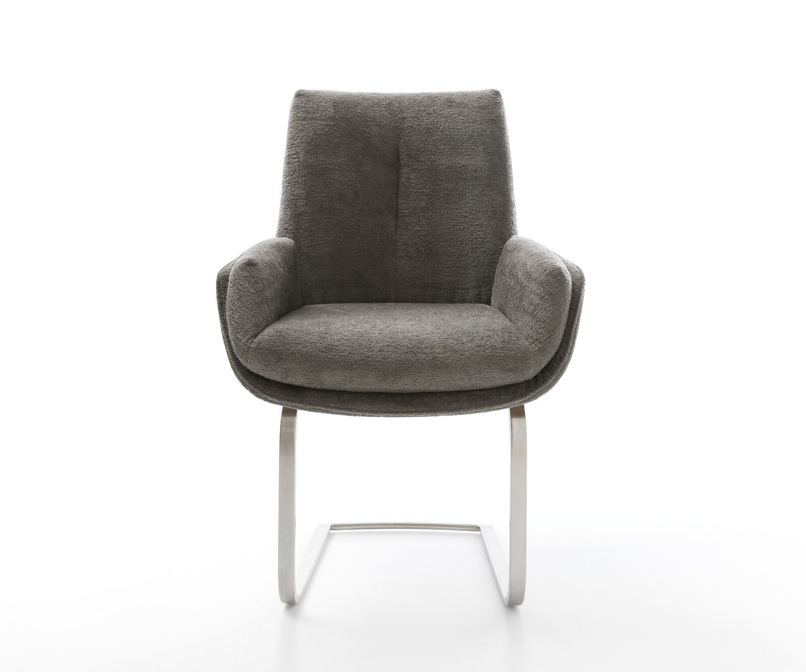 Cantilever Clea-Flex bouclé doux couleur boue pied cantilever plat acier inoxydable 2