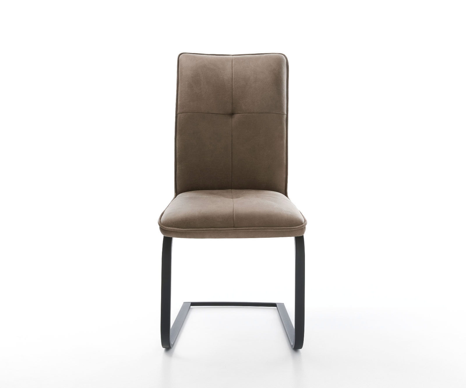 Cantilever Maddy-Flex microvelours taupe vintage pied cantilever plat noir 2