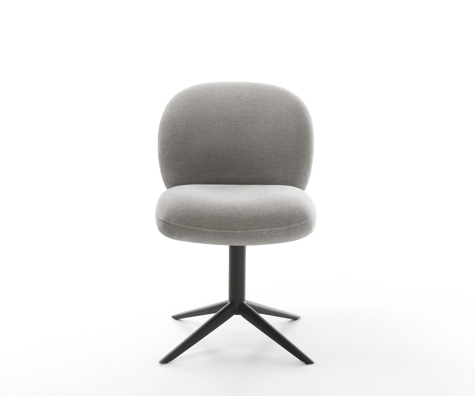 Chaise-pivotante Nube-Flex tissu structuré doux gris pied de chaise 4 branches noir pivotement sur 360° fonction bascule resorts ensachés 2