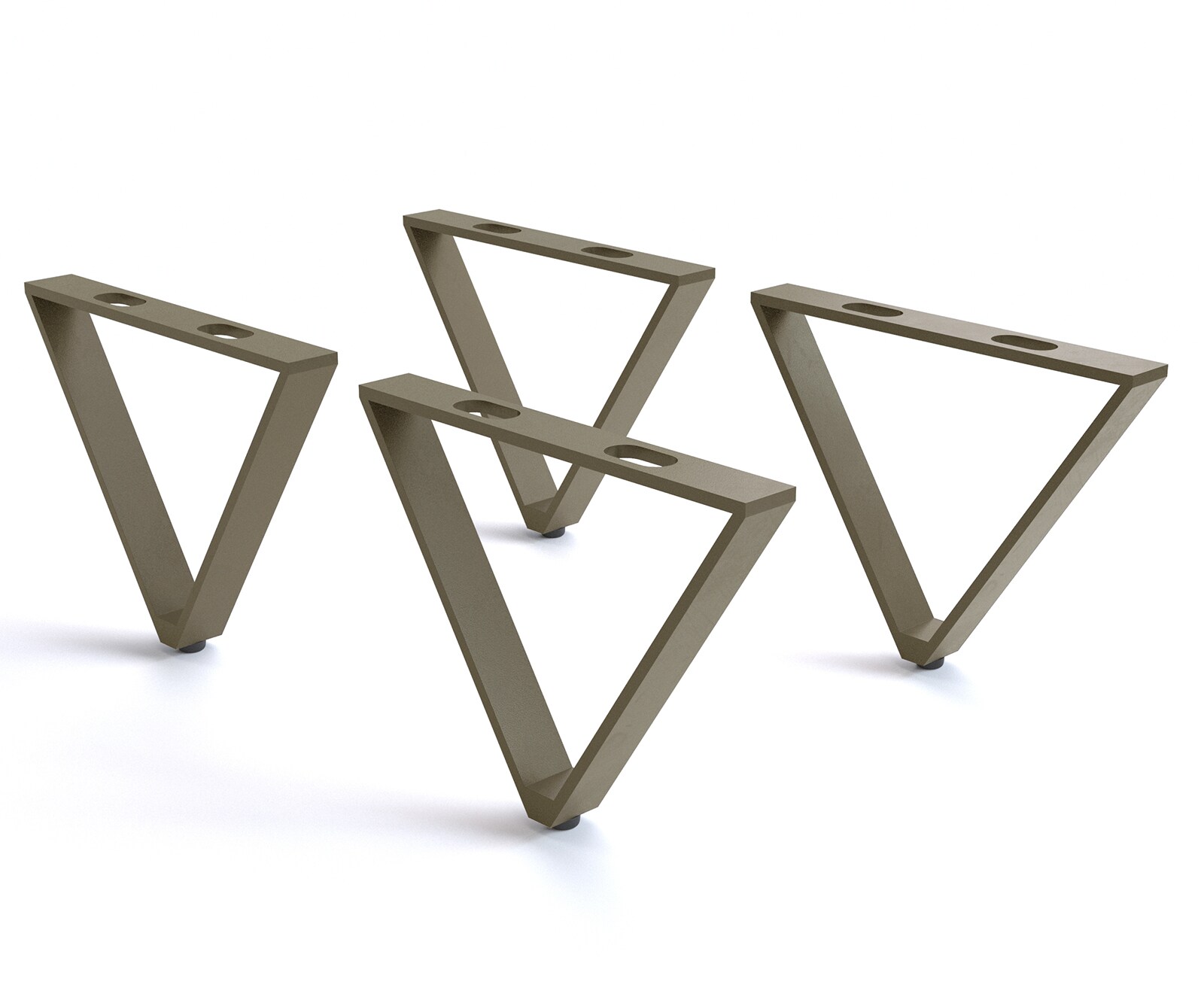 Pied en V 15 cm en métal, finition effet titane, pour tous types de meubles (lot de 4)