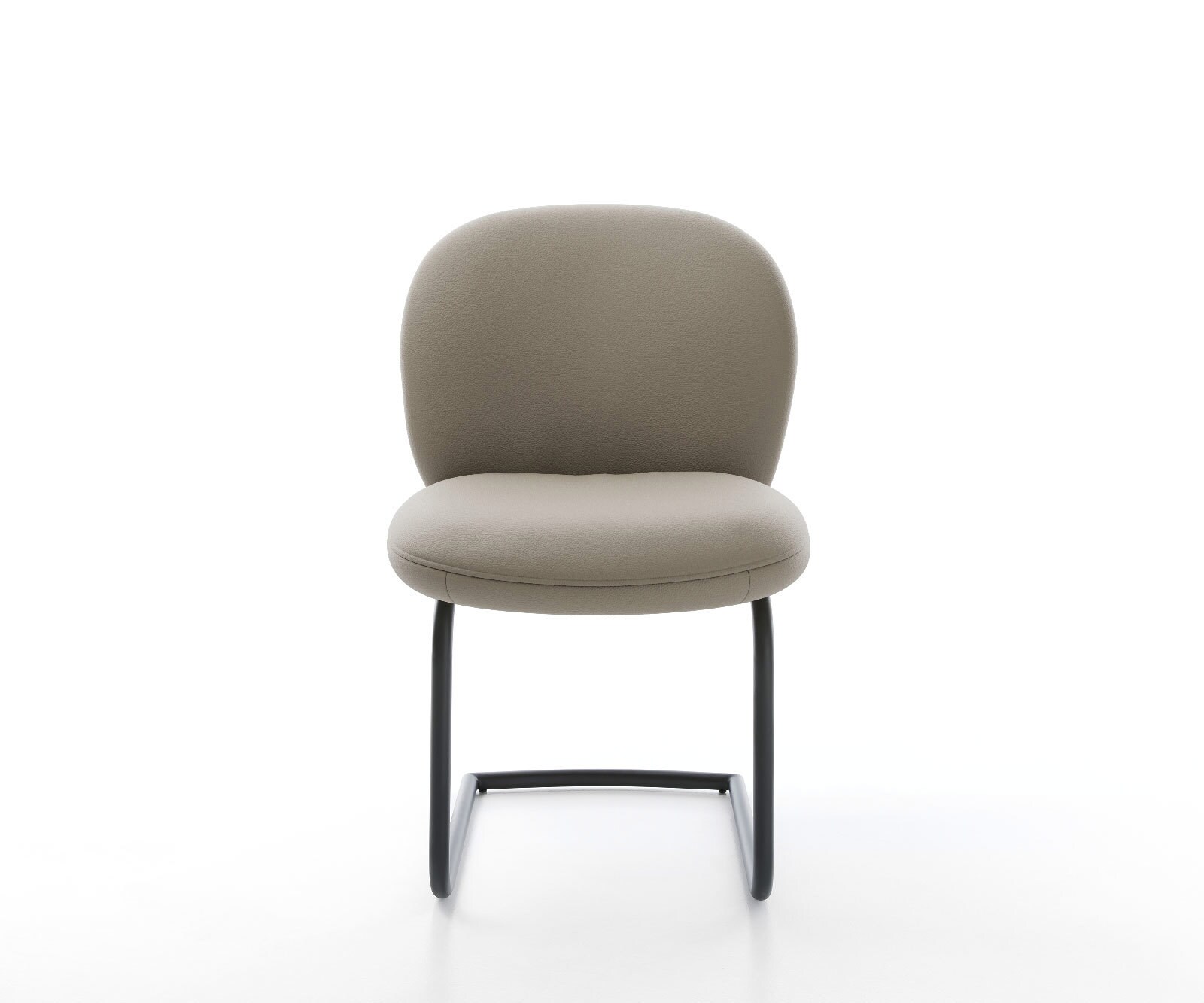 Cantilever Nube-Flex cuir de vache couleur boue pied cantilever rond noir ressorts ensachés 2