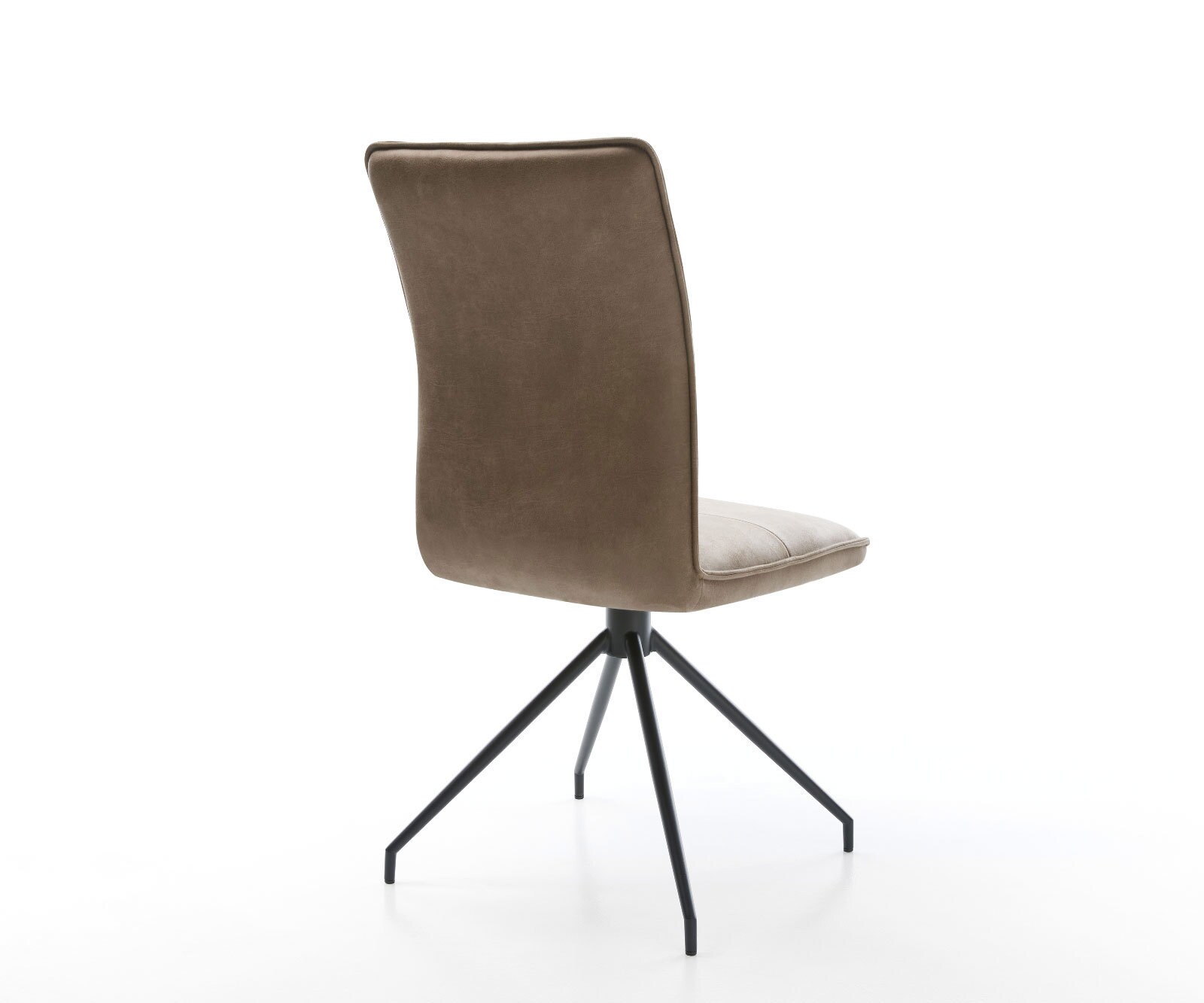 Chaise-de-salle-à-manger Maddy-Flex microvelours taupe vintage pied croisé conique noir 5